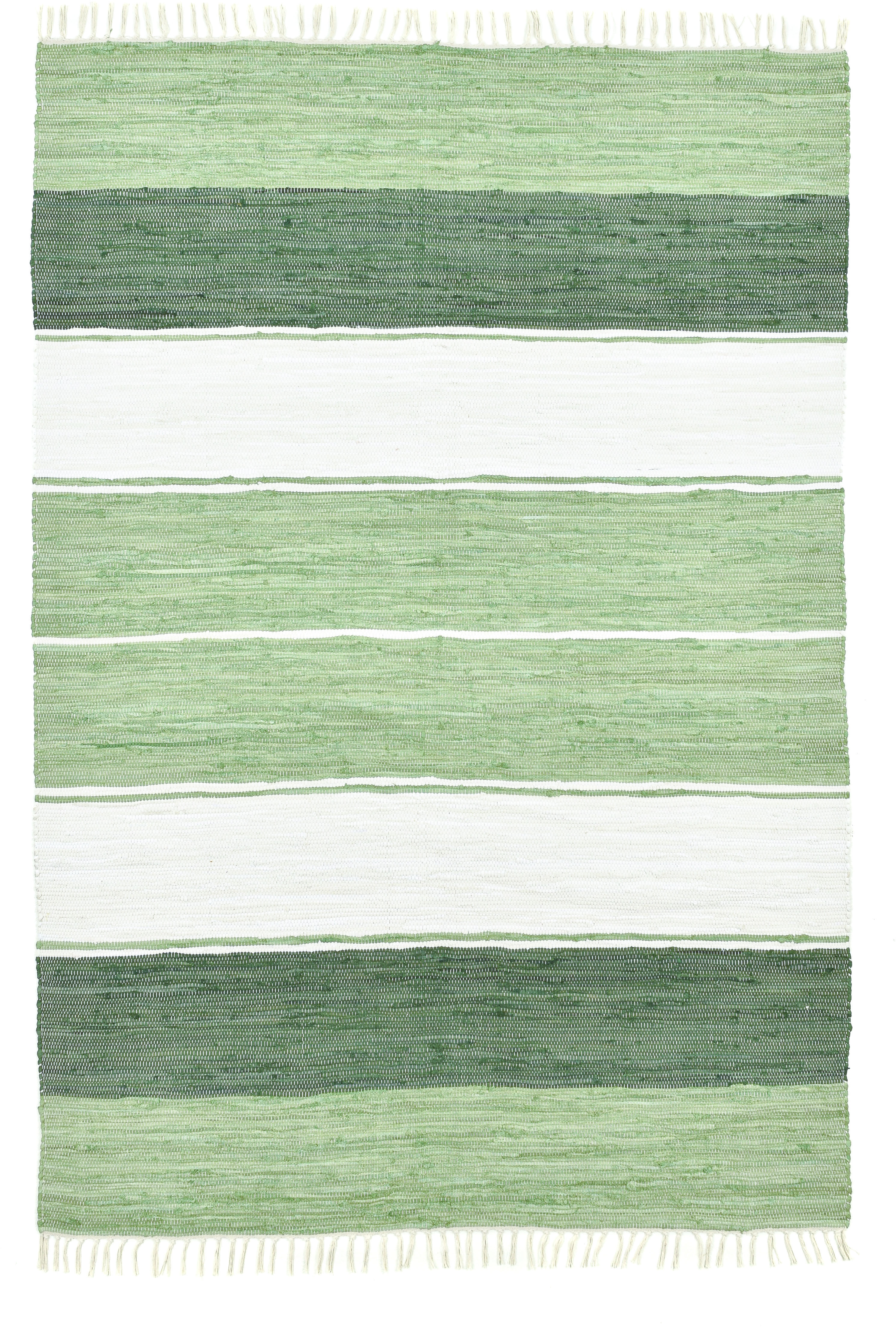 Thumbnail - my home Teppich "Alizee" rechteckig 5 mm Höhe Wendeteppich, reine Baumwolle, handgewebt, gestreift, waschbar, modern