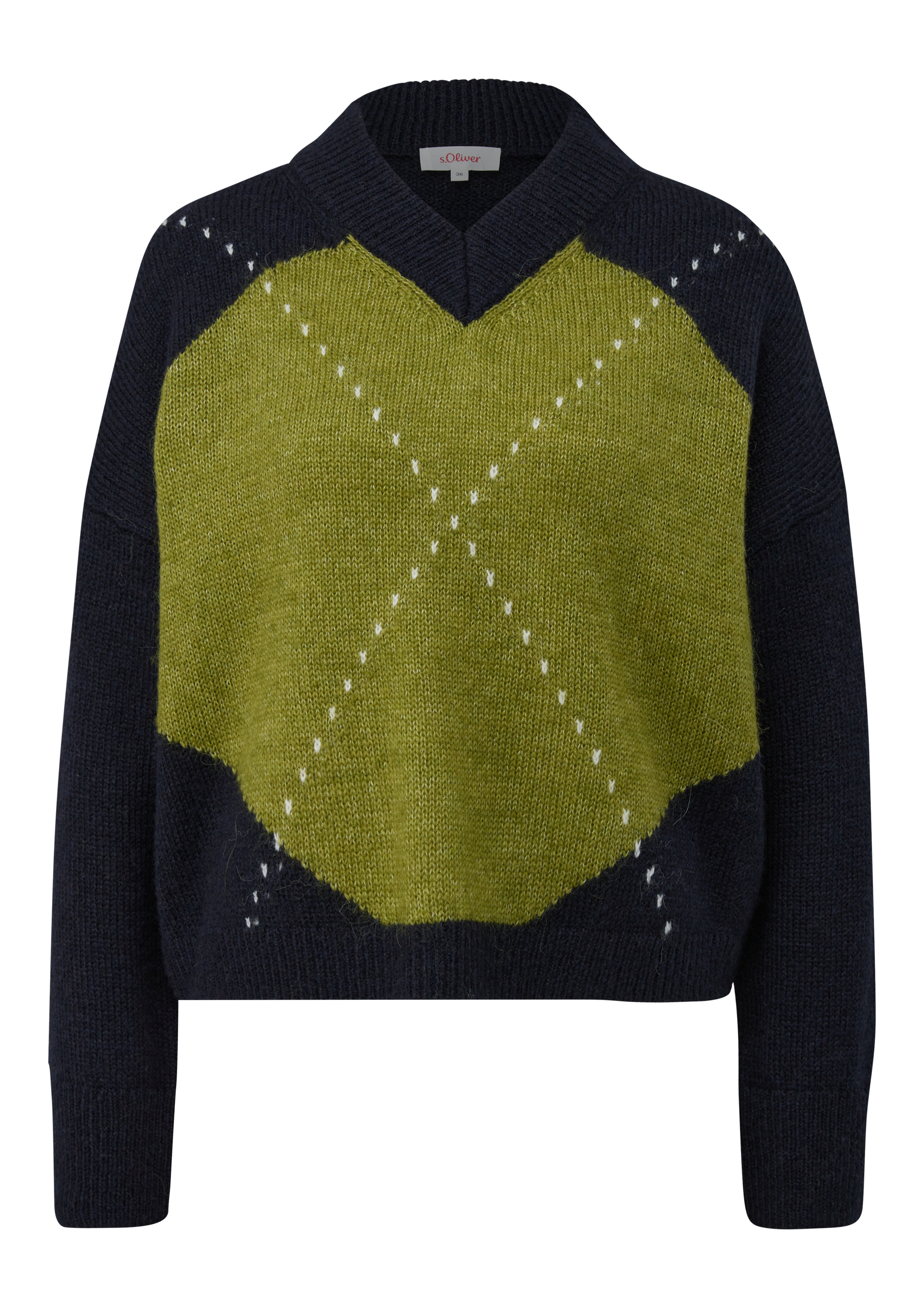 s.Oliver Strickpullover, mit V-Ausschnitt und Muster