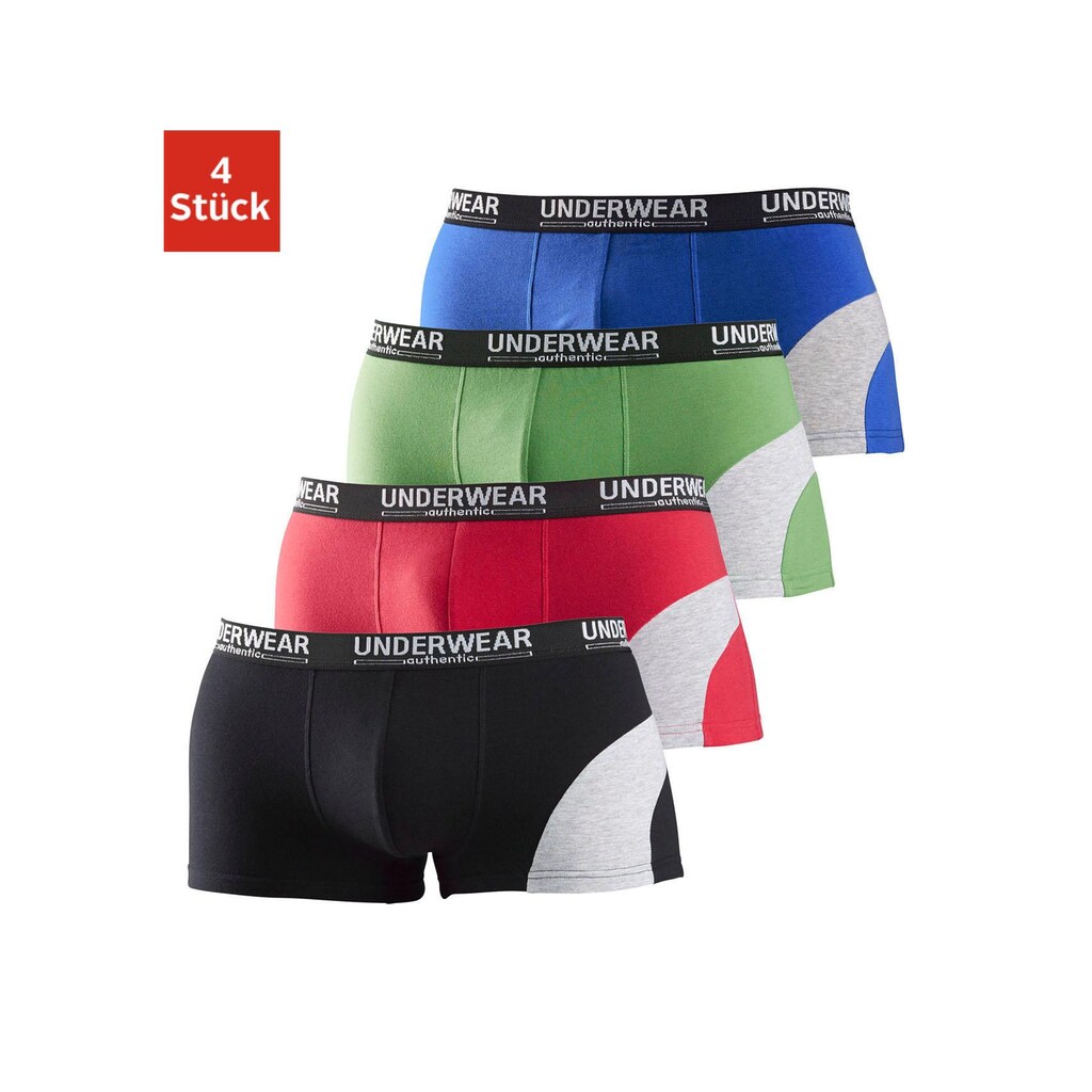 AUTHENTIC UNDERWEAR Boxershorts, (Packung, 4 St.)