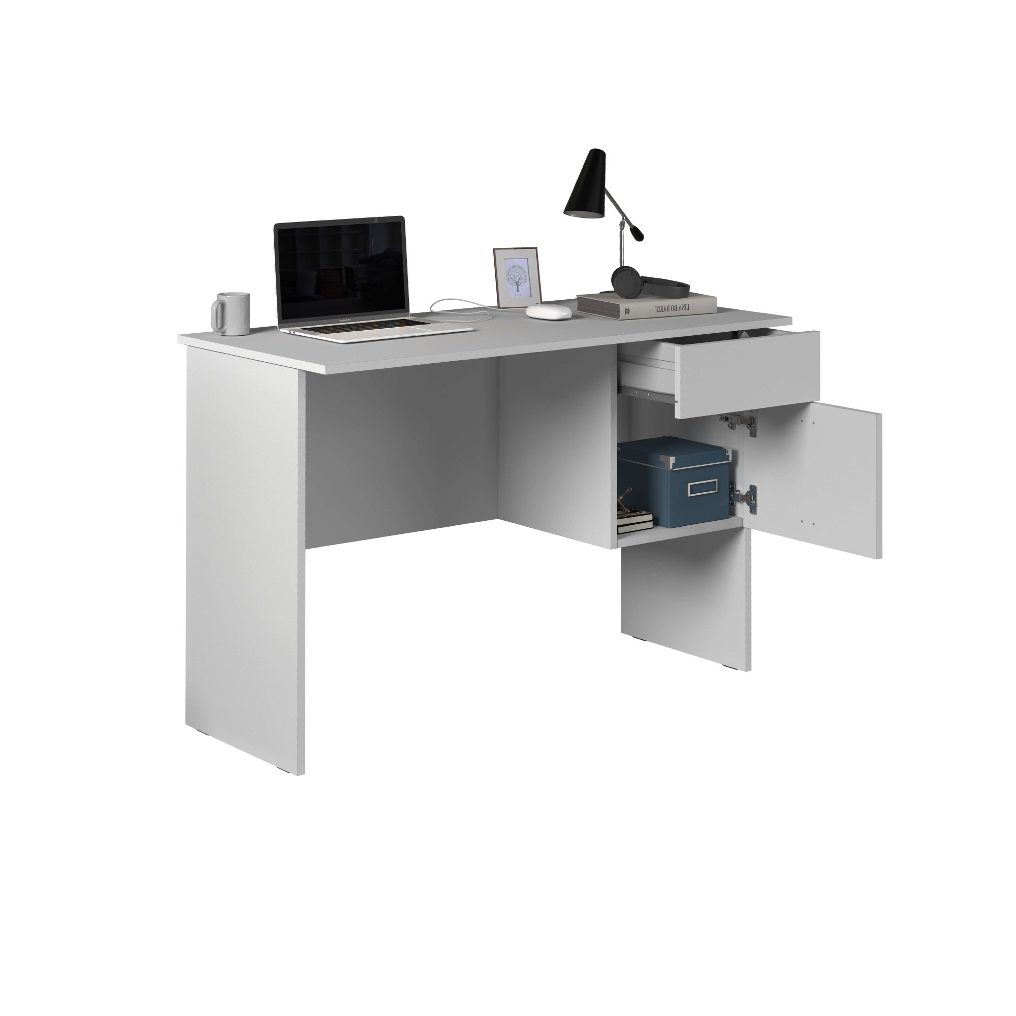 INOSIGN Schreibtisch »Essential, Schreibtisch, kleiner Computertisch, Bürotisch für Büro«, (1 St.), mit 1 Tür,1 Schublade, Arbeitsplatte Breite 110 cm