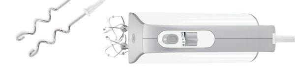 BOSCH Handmixer »Styline MFQ4030, Edelstahl Rührbesen/Knethaken, 5 Stufen, weiß«, 500 W, Turbotaste, leichtes Gehäuse, Made in Europe