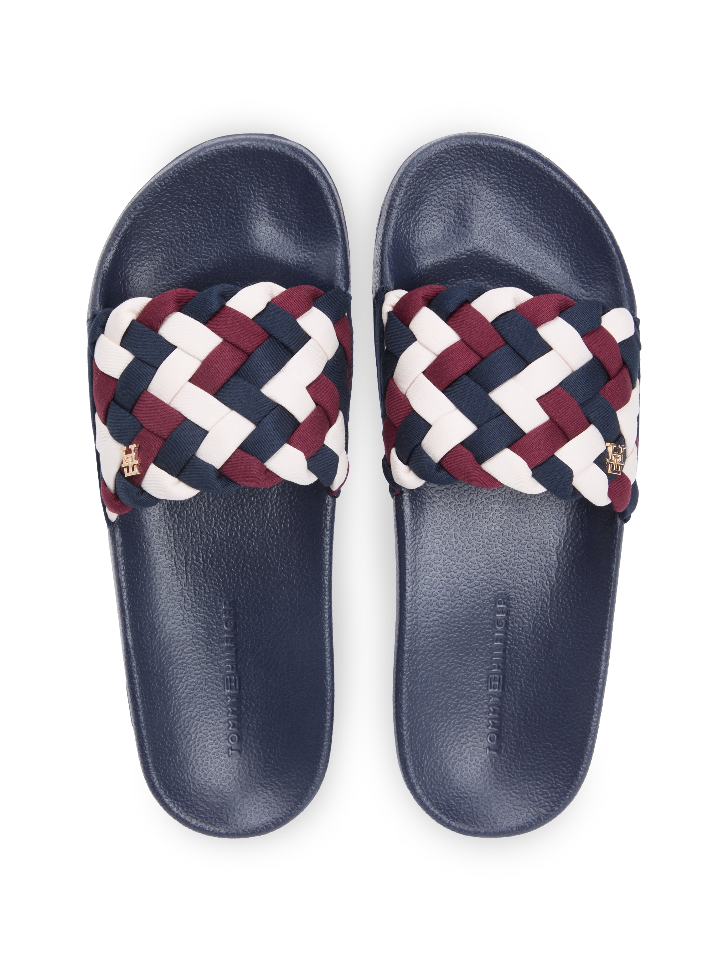 Tommy Hilfiger Pantolette »TH BRAIDED POOL SLIDE«  Plateau, Sommerschuh, Strandschuh mit geflochtener Bandage