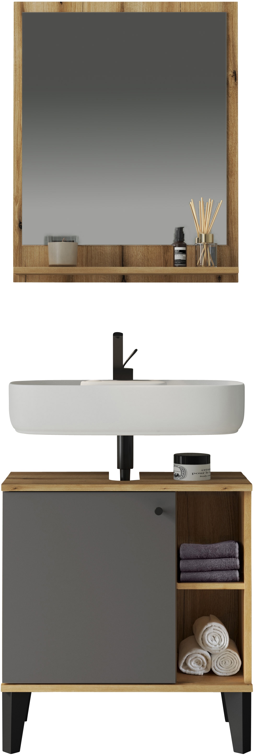 INOSIGN Badmöbel-Set "OSLO, Bad im skandinavischen Design" Set, 1 Stk. tlg. günstig online kaufen