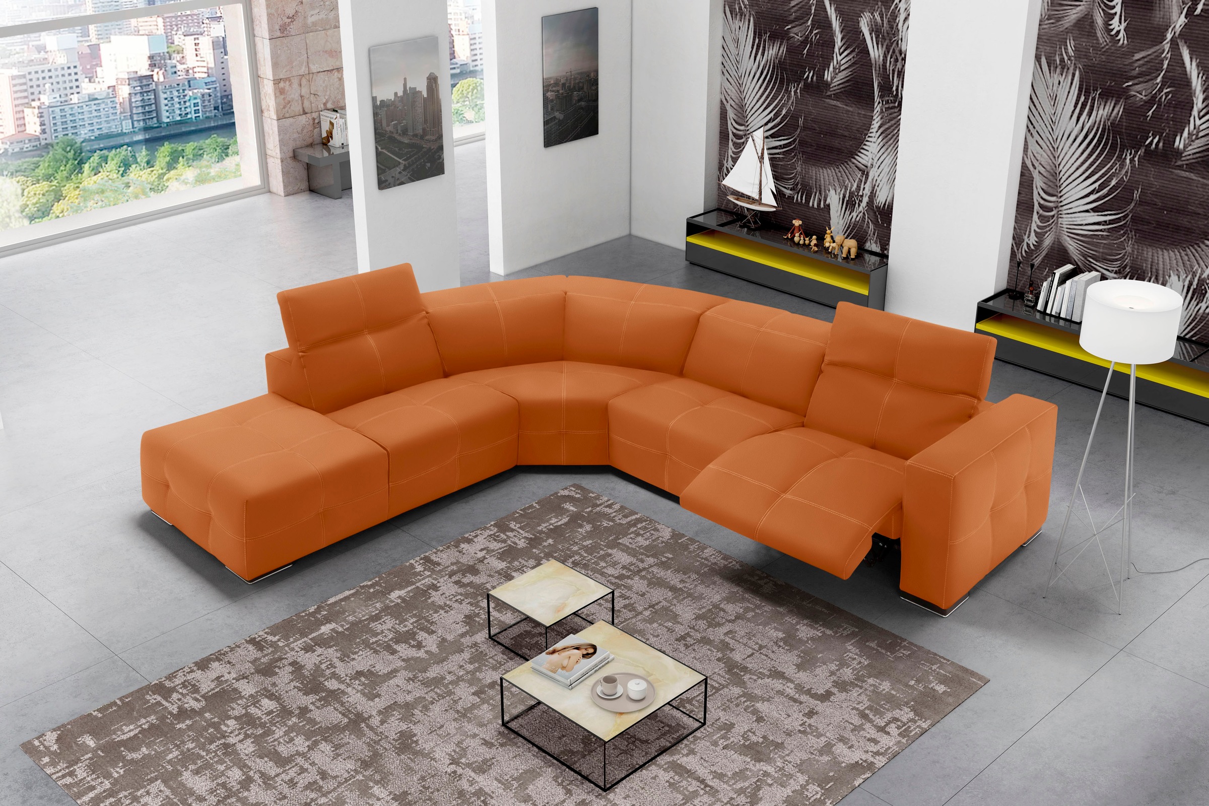 Egoitaliano Ecksofa »Sauvanne«, wahlweise mit elektrischer Relaxfunktion, Kopfteilverstellung