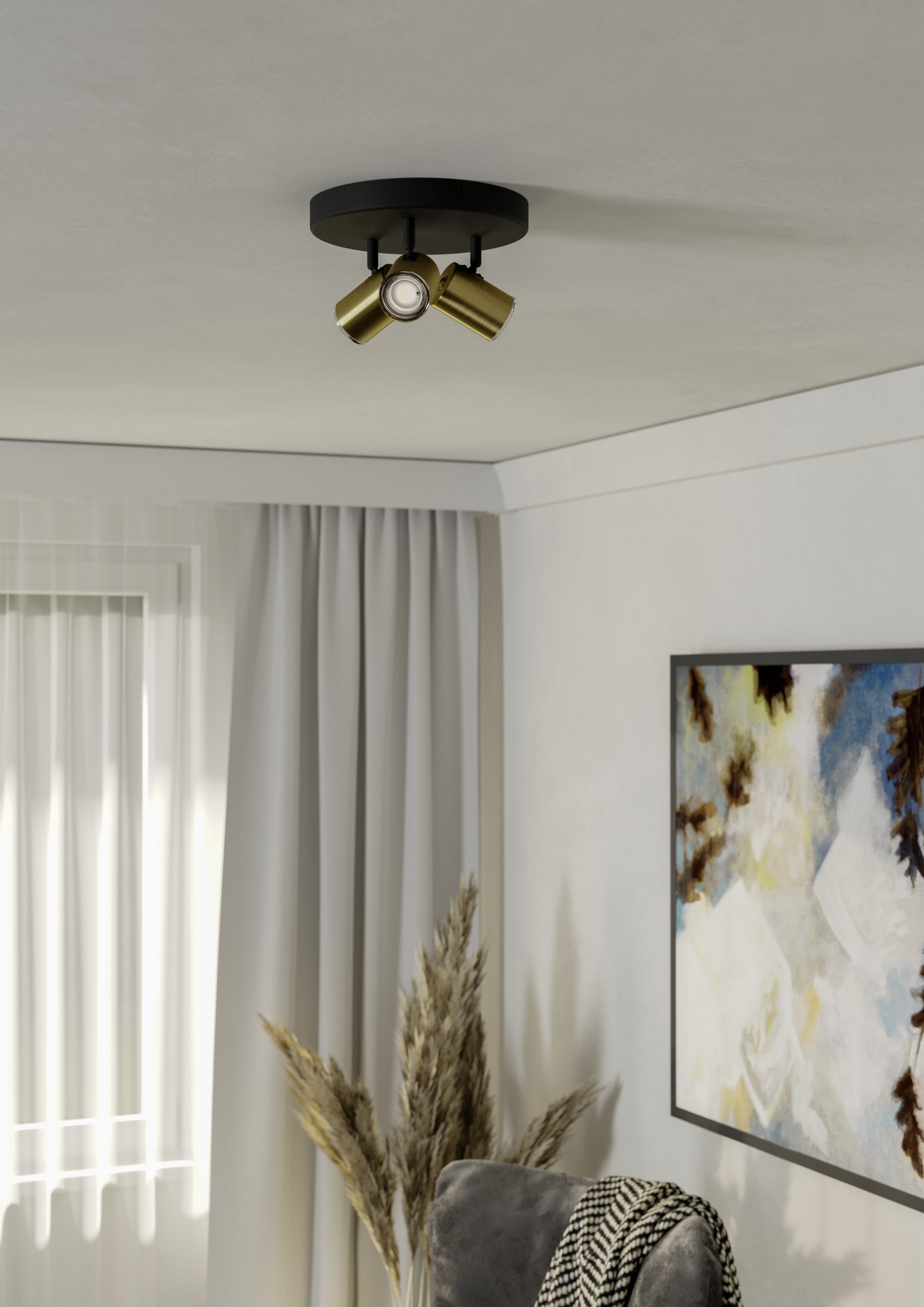 EGLO Deckenspot »CONSUMA 1 Spotlampe - Stahl - GU10 - 3X5W - IP44« GU10 1 Stk. Wandleuchte, Wandspot, schwenkbar, Strahler, H13 x Ø25 cm