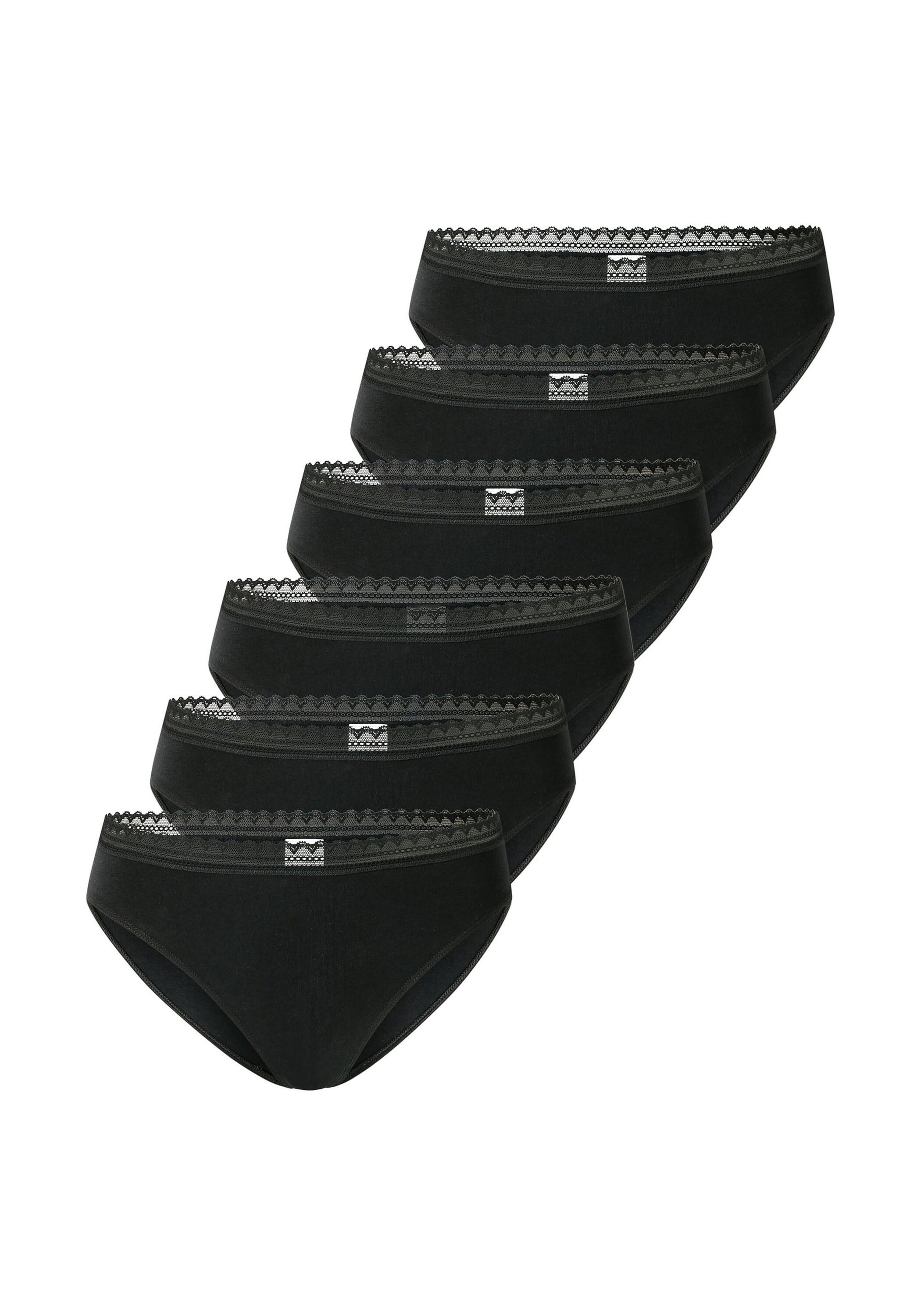 SCHIESSER Damen Slip "Slip 6er Pack", Gr. XXL, schwarz, Obermaterial: 95% Baumwolle CO. 5% Elasthan EL., Unterhosen