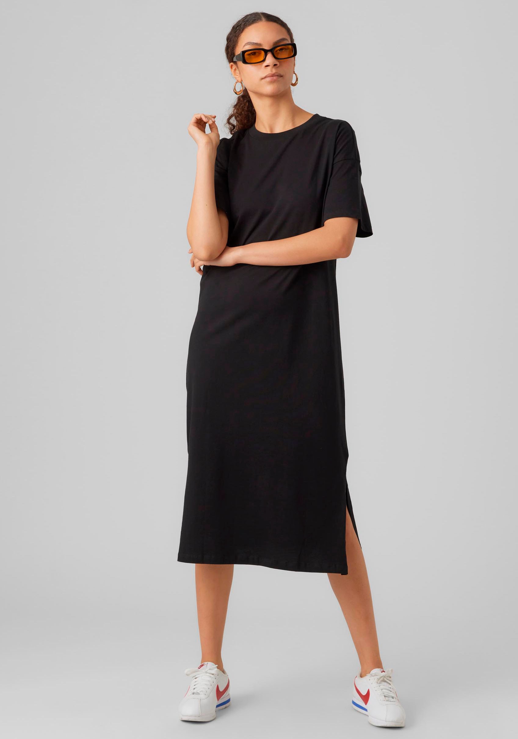 Vero Moda "VMMOLLY SS OVERSIZE CALF DRESS NOOS" Baumwolle, regular fit