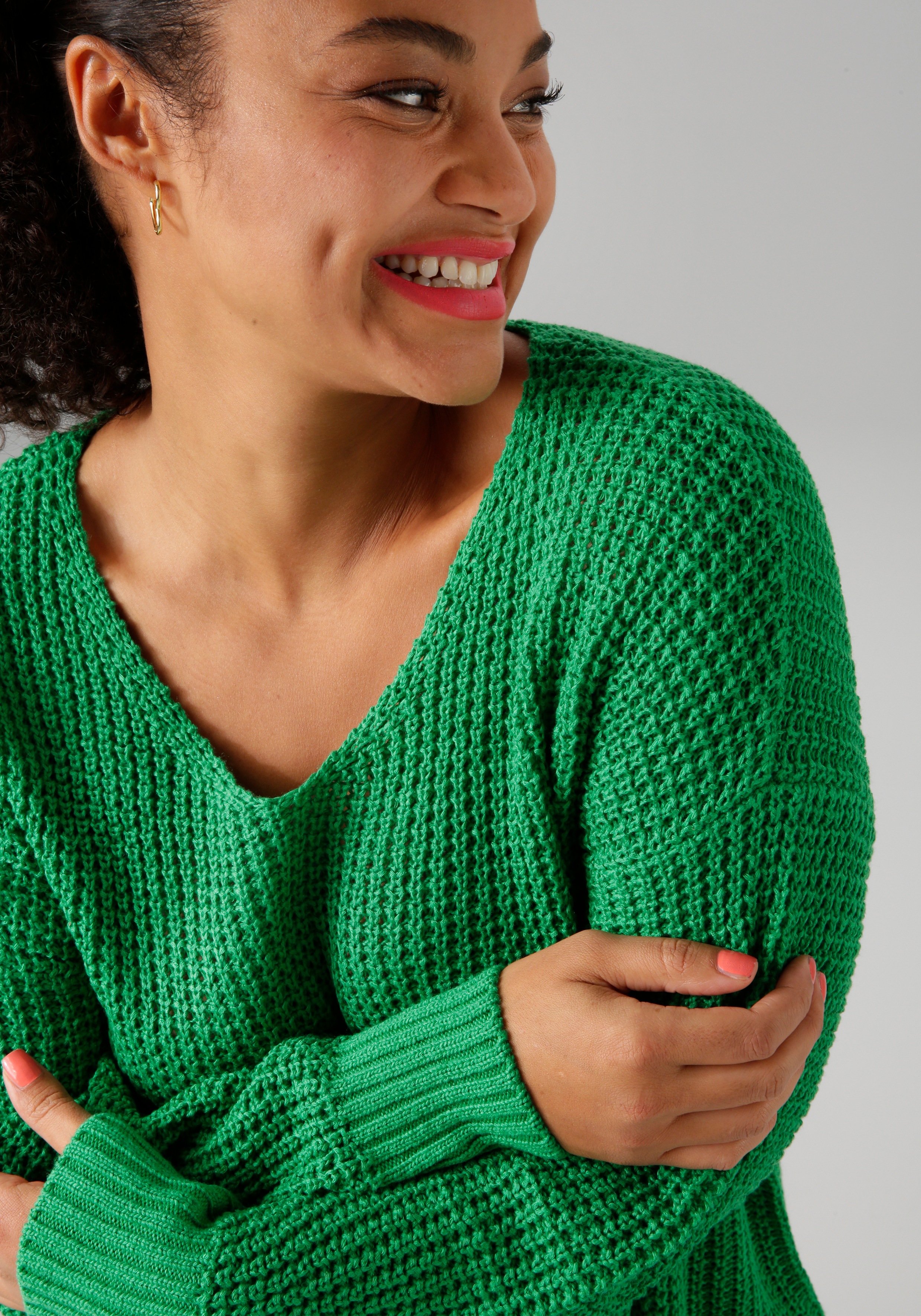 Thumbnail - Aniston PLUS Strickpullover im dezenten Ajour-Strickmuster