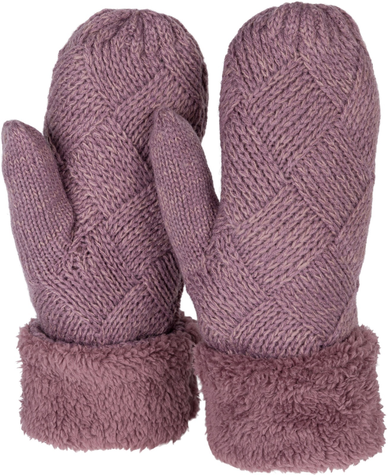 styleBREAKER Fäustlinge "Strickhandschuhe Fäustlinge mit Rauten Muster und Fleece" 1 Stk.