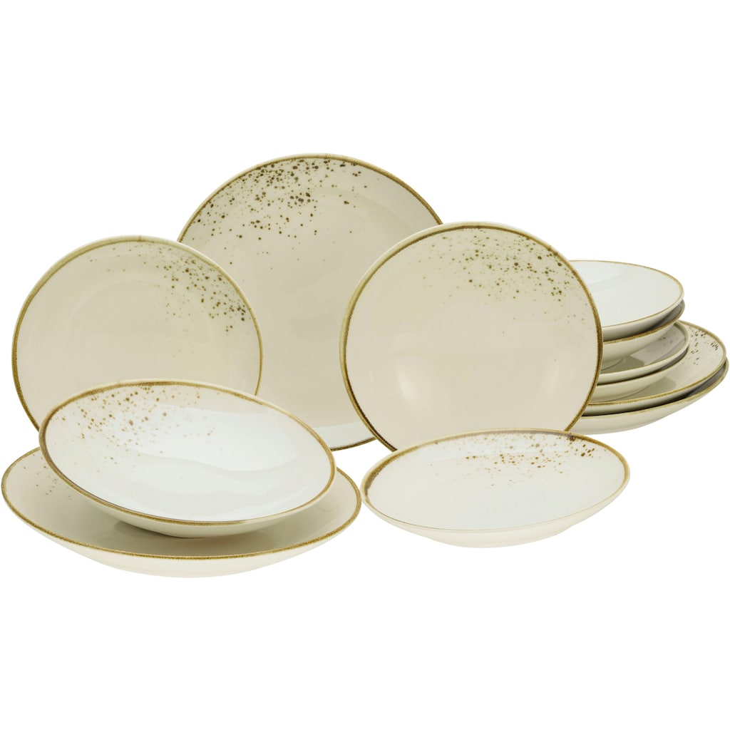 CreaTable Teller-Set »Nature Collection Natural Living«, (Set, 12 tlg.)