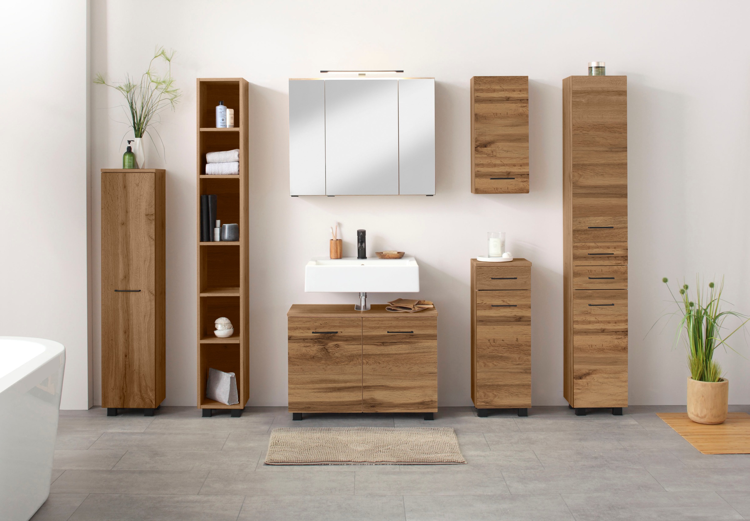 welltime Hochschrank "Trento, verschiedene Ausführungen und Farben" Badmöbe günstig online kaufen