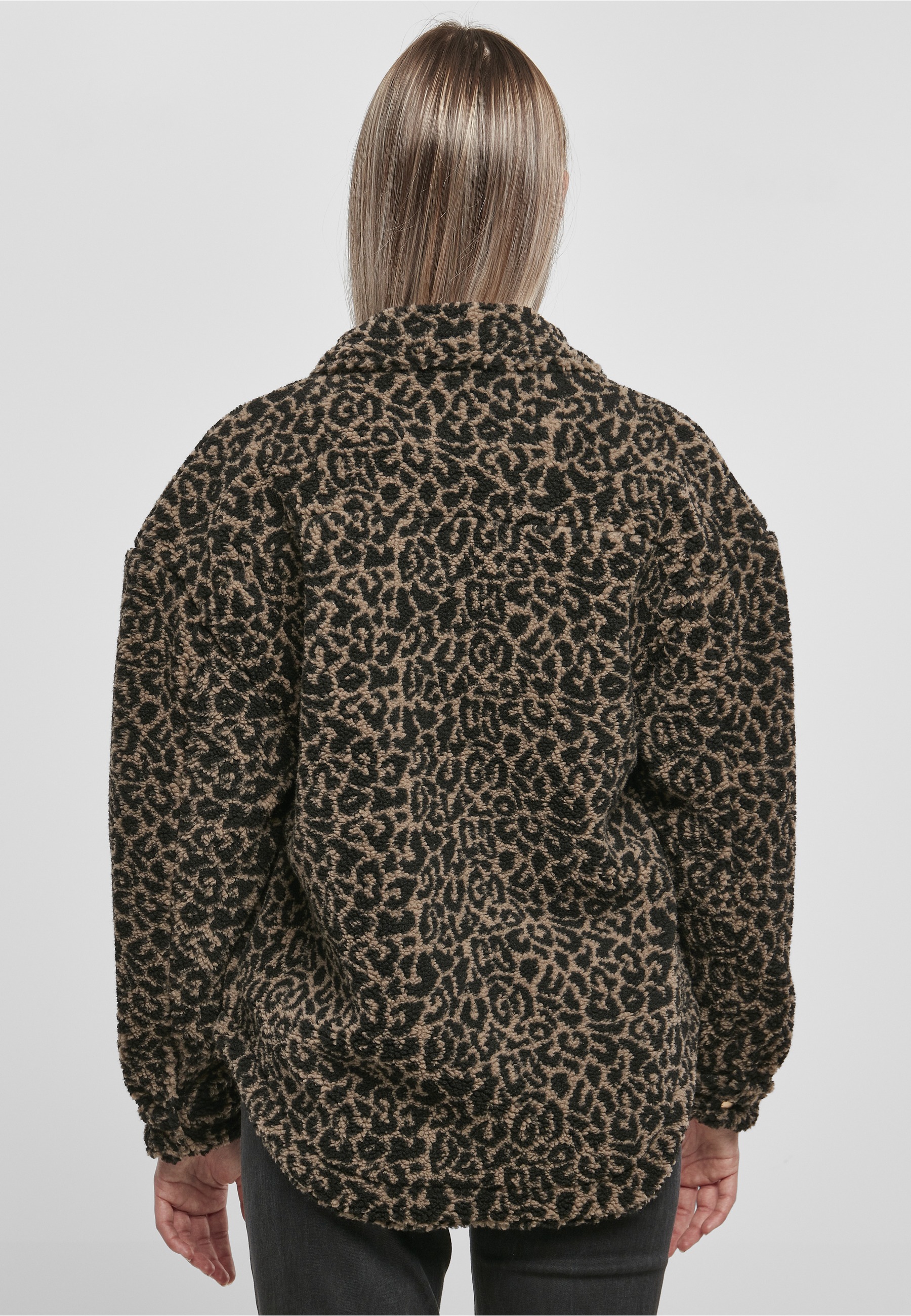 URBAN CLASSICS Langmantel »Urban Classics Damen Ladies AOP Sherpa Overshirt«