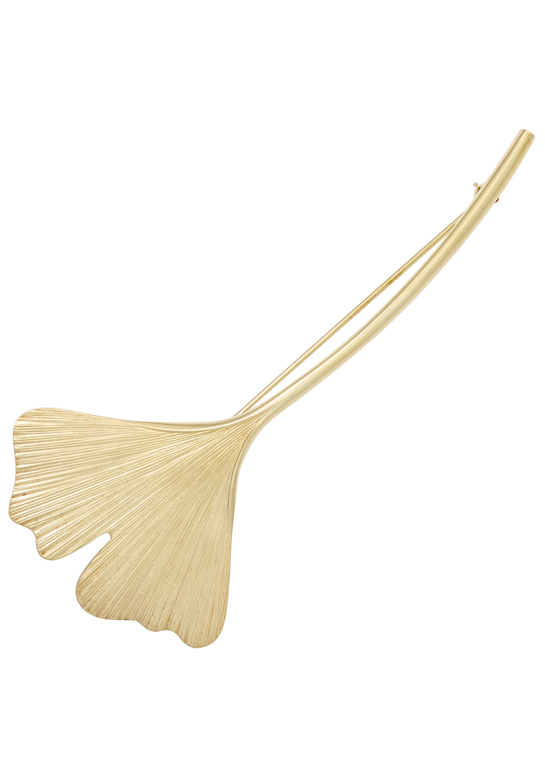 Brosche JOBO "Goldbrosche Ginko Ginkgo 33 mm", gelbgold 375, Broschen, Damen, Gelbgold 375, Brosche, 375 Gold - Einheitsgröße