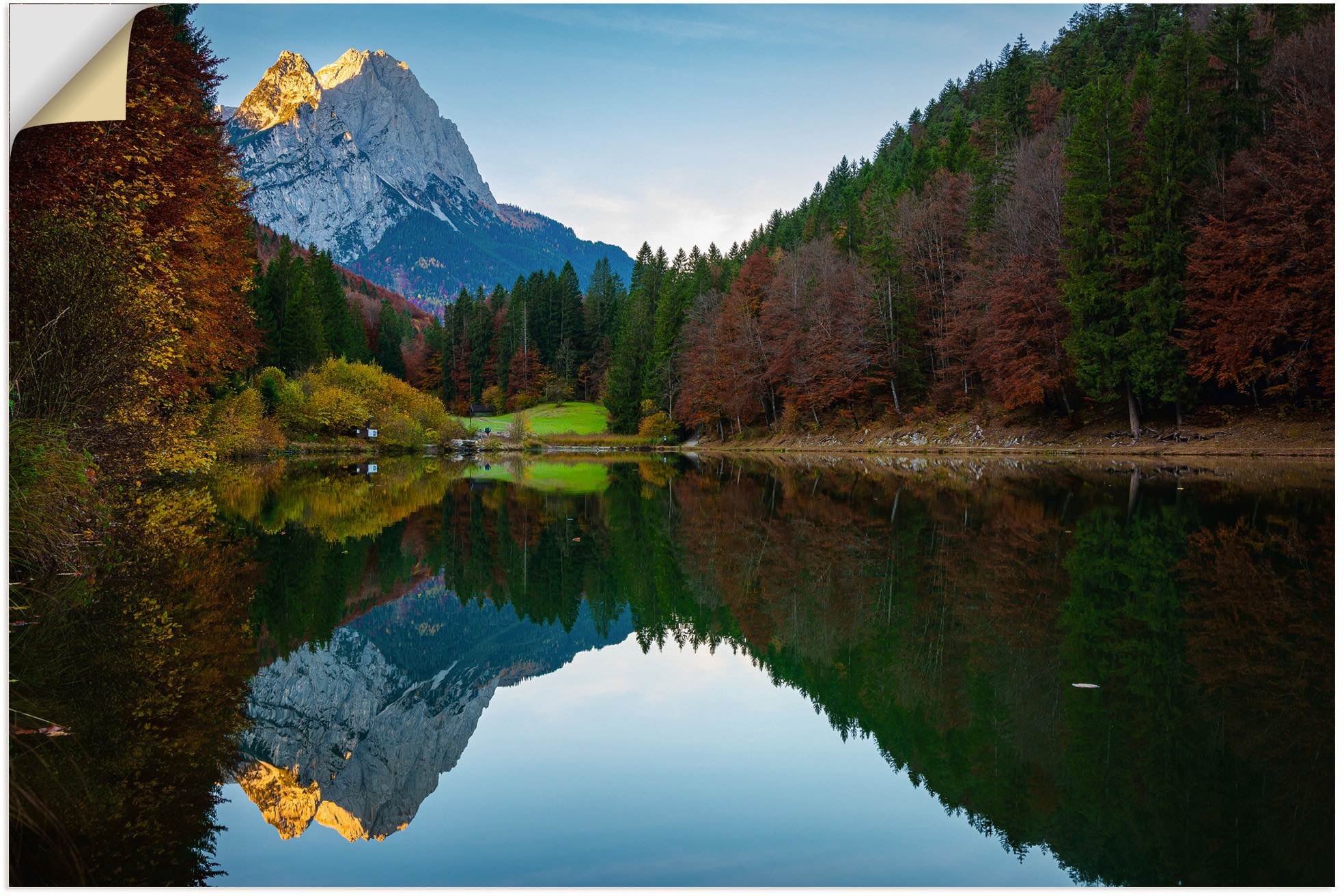 Black Friday Artland Wandbild »Herbst am Rießersee«, Berge & Alpenbilder, (1  St.), als Alubild, Leinwandbild, Wandaufkleber oder Poster in versch. Größen  | BAUR