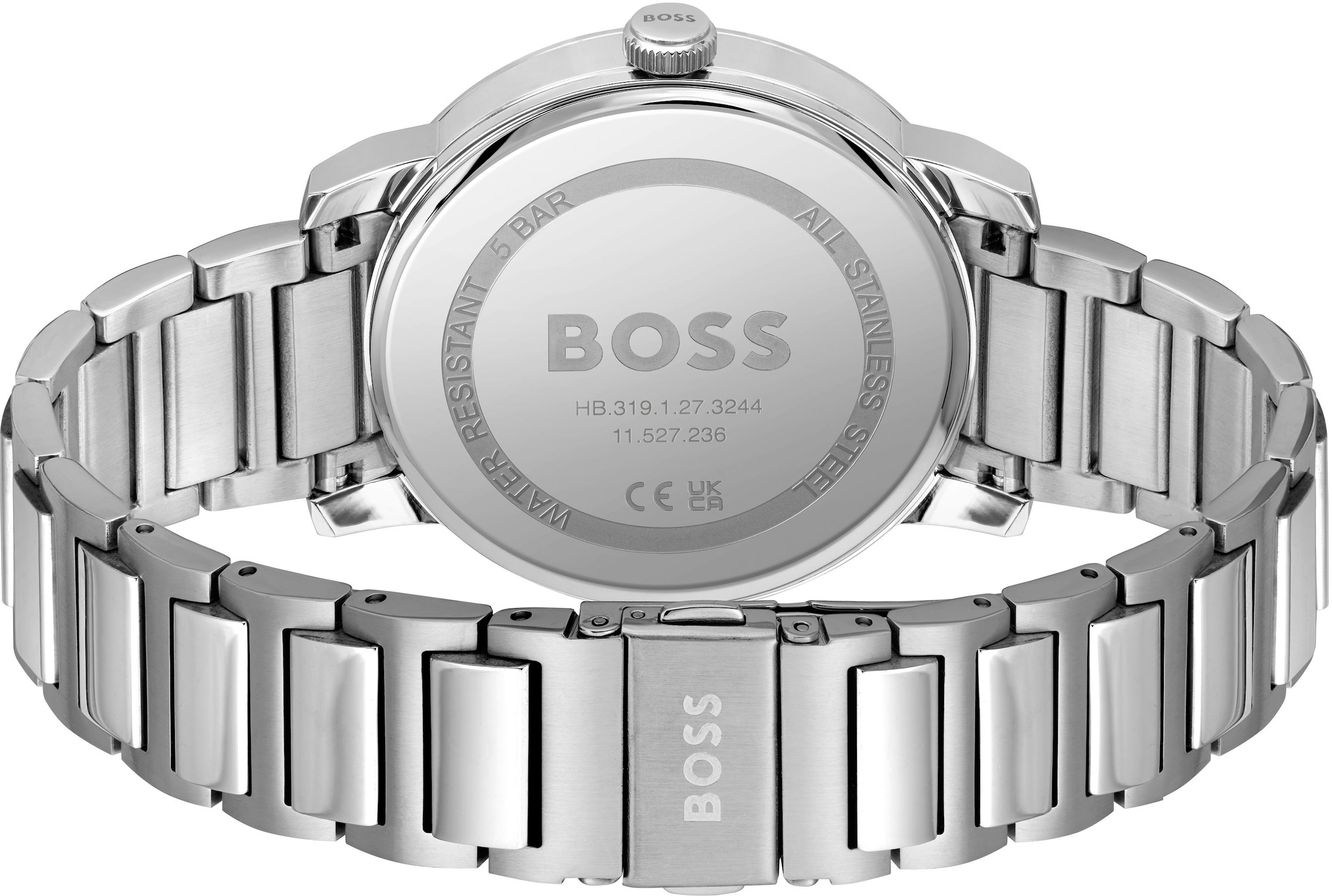 BOSS Quarzuhr »DEAN«, Herrenuhr, Damenuhr, Armbanduhr, Datum, Edelstahlarmband