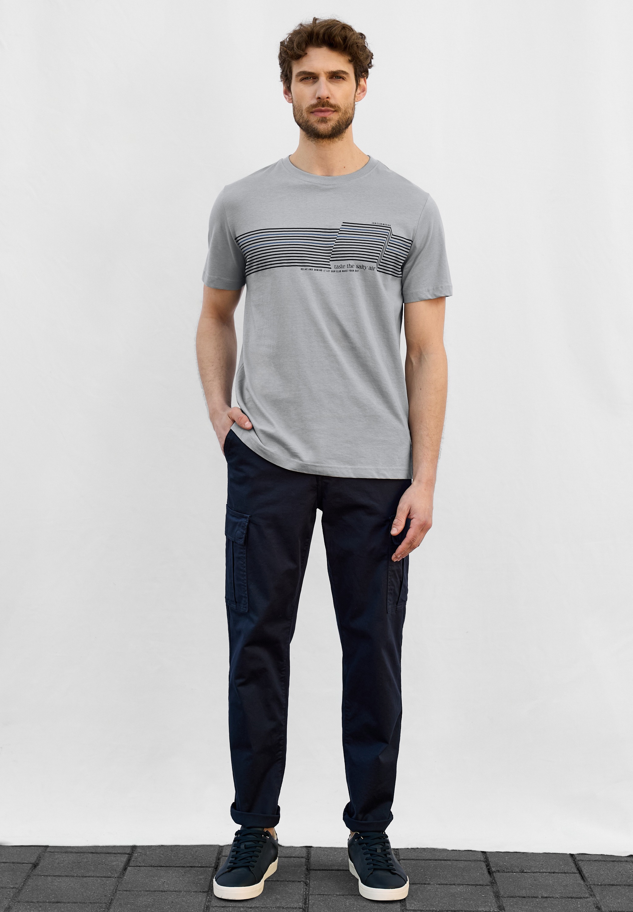 STREET ONE MEN T-Shirt, mit Rundhalsausschnitt