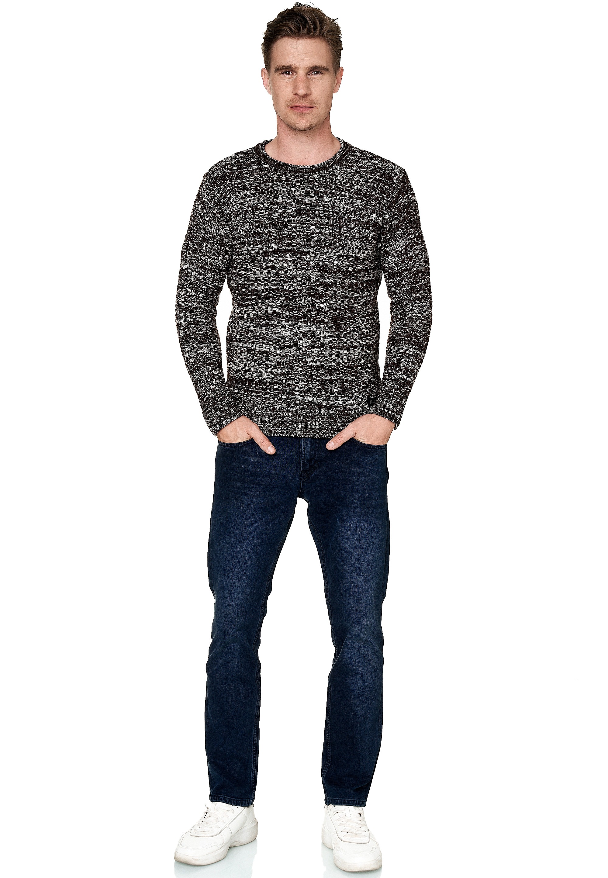 Rusty Neal Strickpullover, im melierten Design