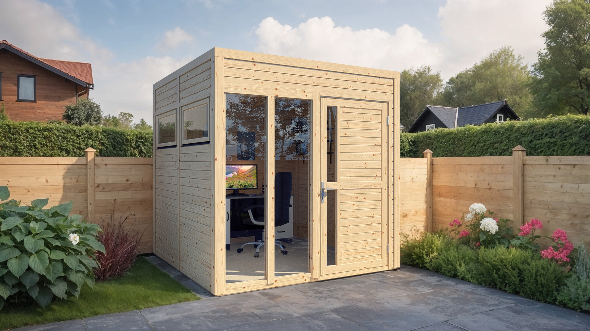 KONIFERA Gartenhaus »Cubus 2 Office Lounge«