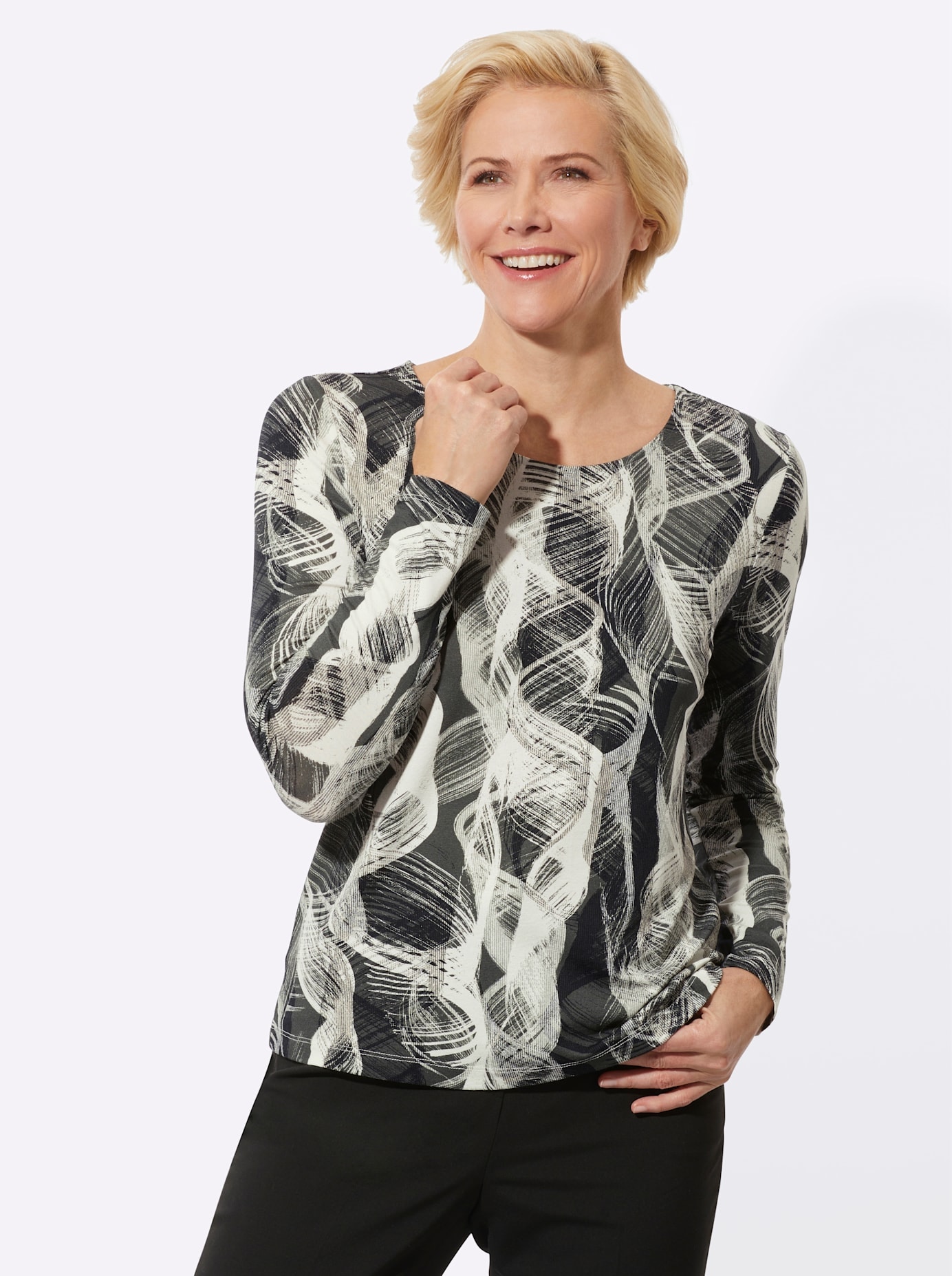 Classic Langarmshirt "Rundhals-Shirt" 1 Stk. tlg. günstig online kaufen