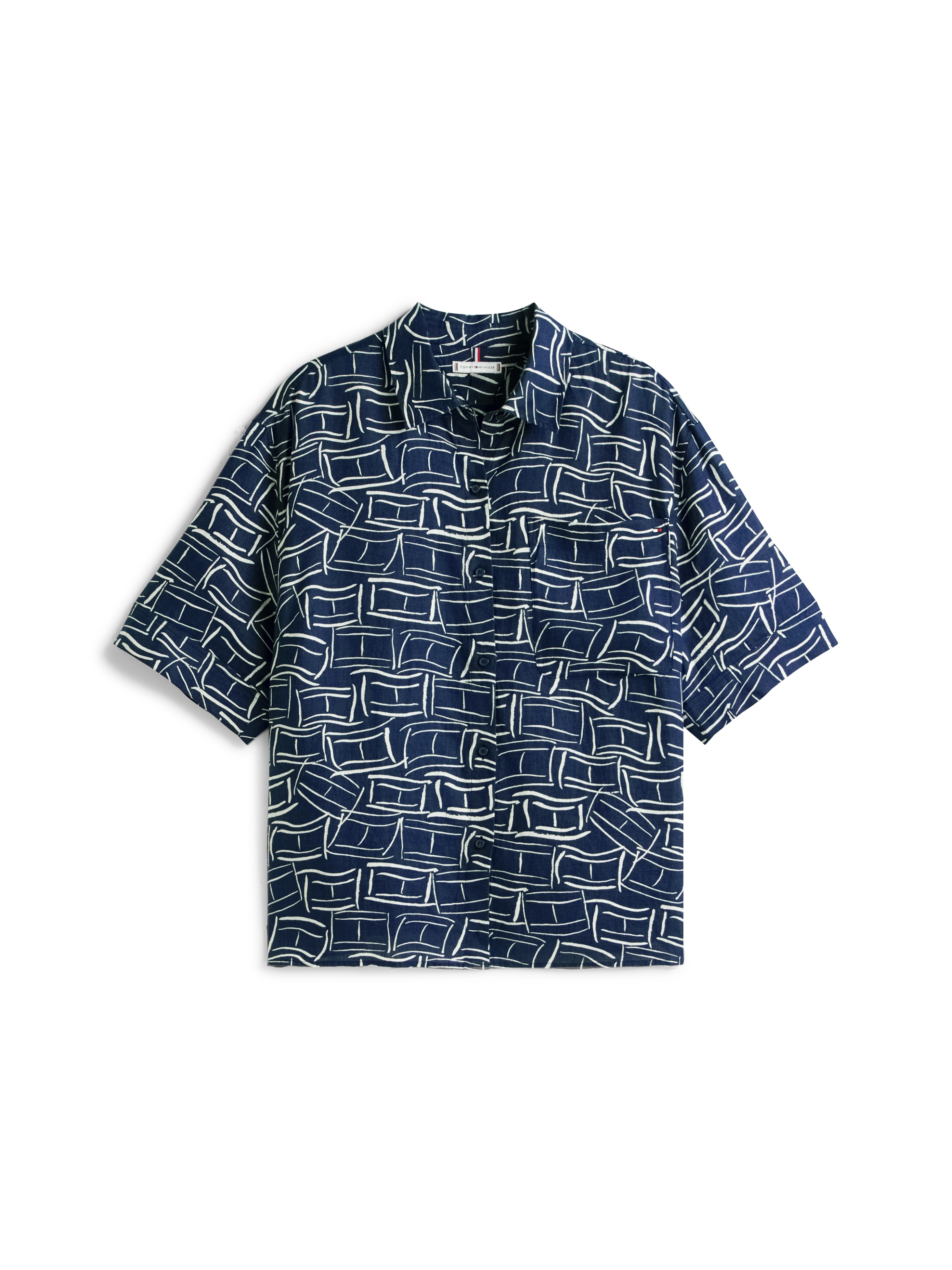 Tommy Hilfiger Curve Kurzarmshirt »CRV ESS LINEN SHIRT WITH SS« in großen Größen