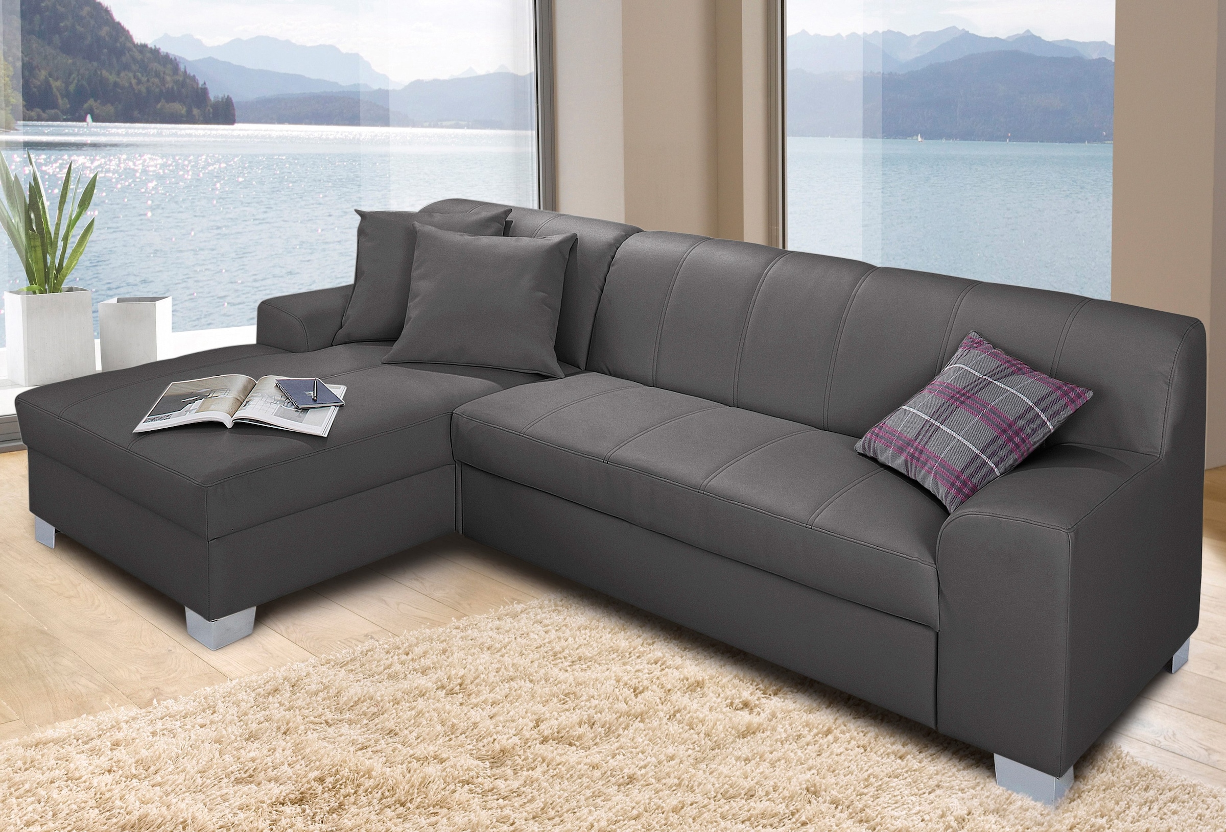 Home affaire Ecksofa "Anzio, elegant und gemütlich, Breite 239cm, L-Form" w günstig online kaufen