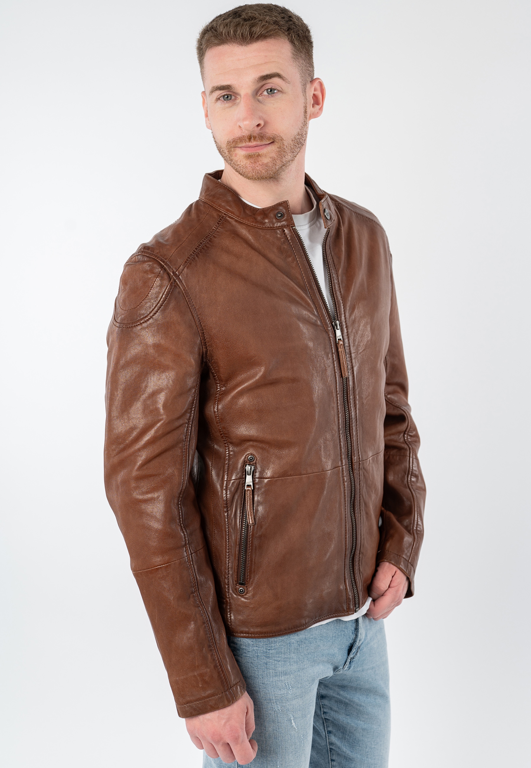 Mauritius Lederjacke »MMBaydo« mit Bikerkragen