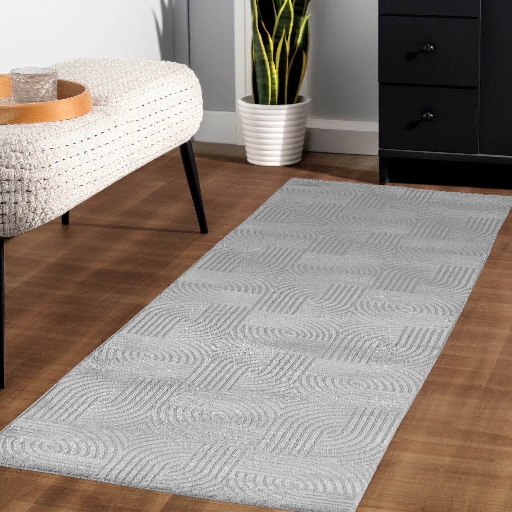 Teppich AYYILDIZ TEPPICHE "SAHARA 1112", silber (silberfarben), B:80cm H:12mm L:250cm, Polypropylen, Teppiche, Teppich, Läufer, Pflegeleicht / Strapazierfähig / Trend Colors/ Wohnzimmer