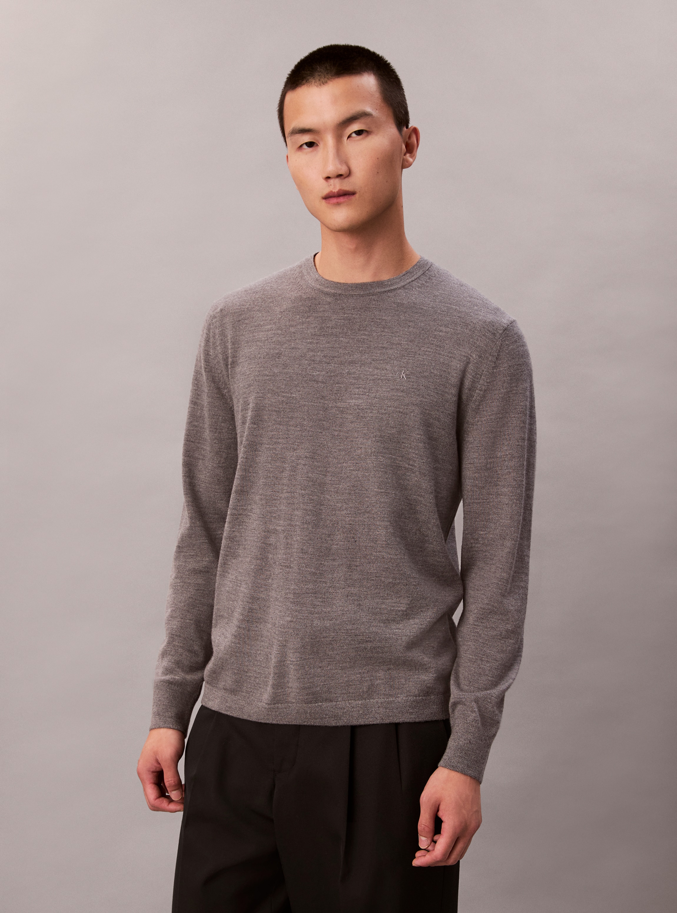 Calvin Klein "LS 100% MERINO CREW 14GG" Mit Rundhalsausschnitt, regular fit
