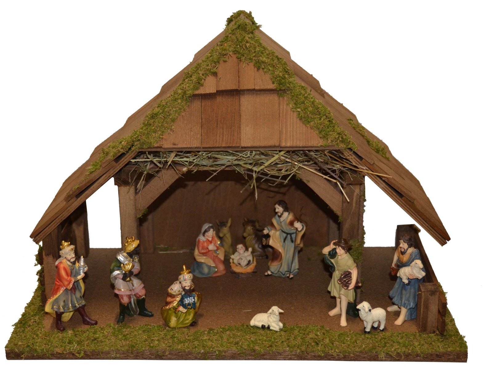 Alfred Kolbe Krippe "Krippenstall" mit 12 cm Poly-Figuren 12tlg. günstig online kaufen