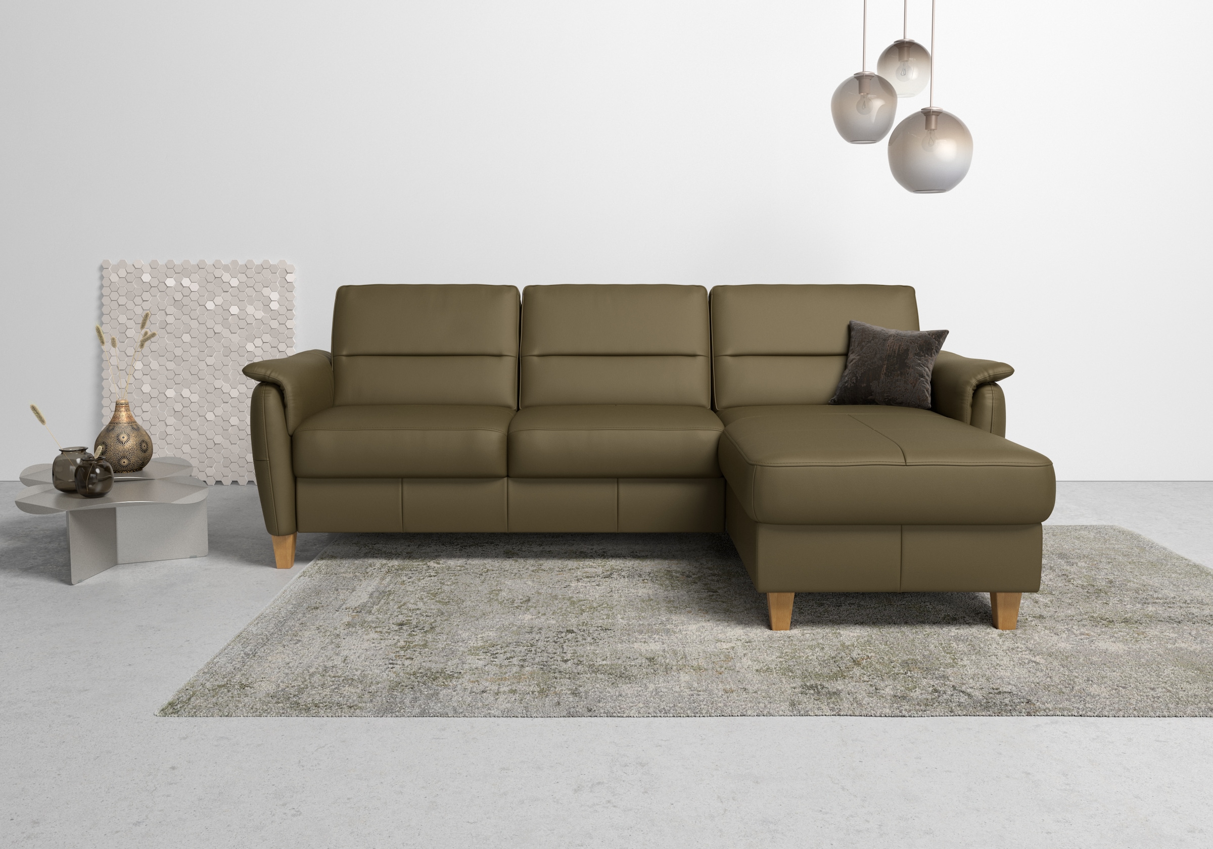 Home affaire Ecksofa "Palmera L-Form, B: 244 cm" optional Bettfunktion & Be günstig online kaufen