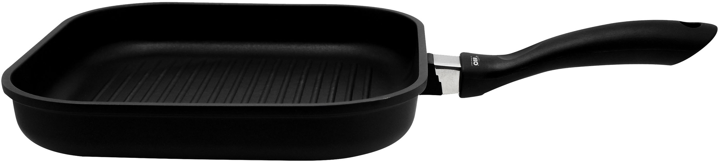 Elo Pfannen-Set »Alucast 4 teilig«, Aluminiumguss, (Set, 4 tlg., je 1 Bratpfanne Ø 20/24, 1 Grillpfanne Ø 28 cm, 1 Servierzange), Induktion, inkl. 1 Kochzange