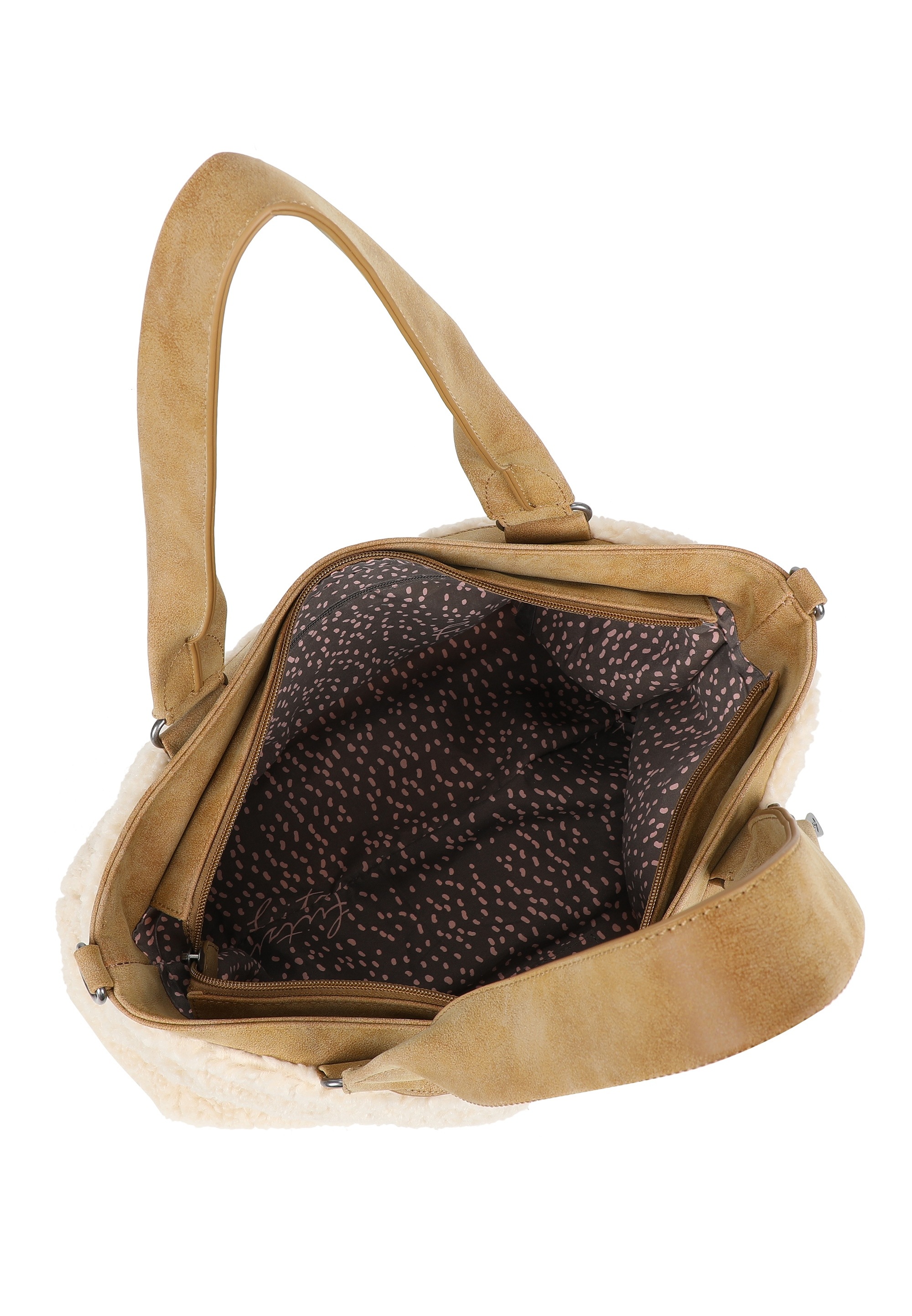 Fritzi aus Preußen Henkeltasche »Teddy Black«, aus kuscheligem, veganem Teddy-Material