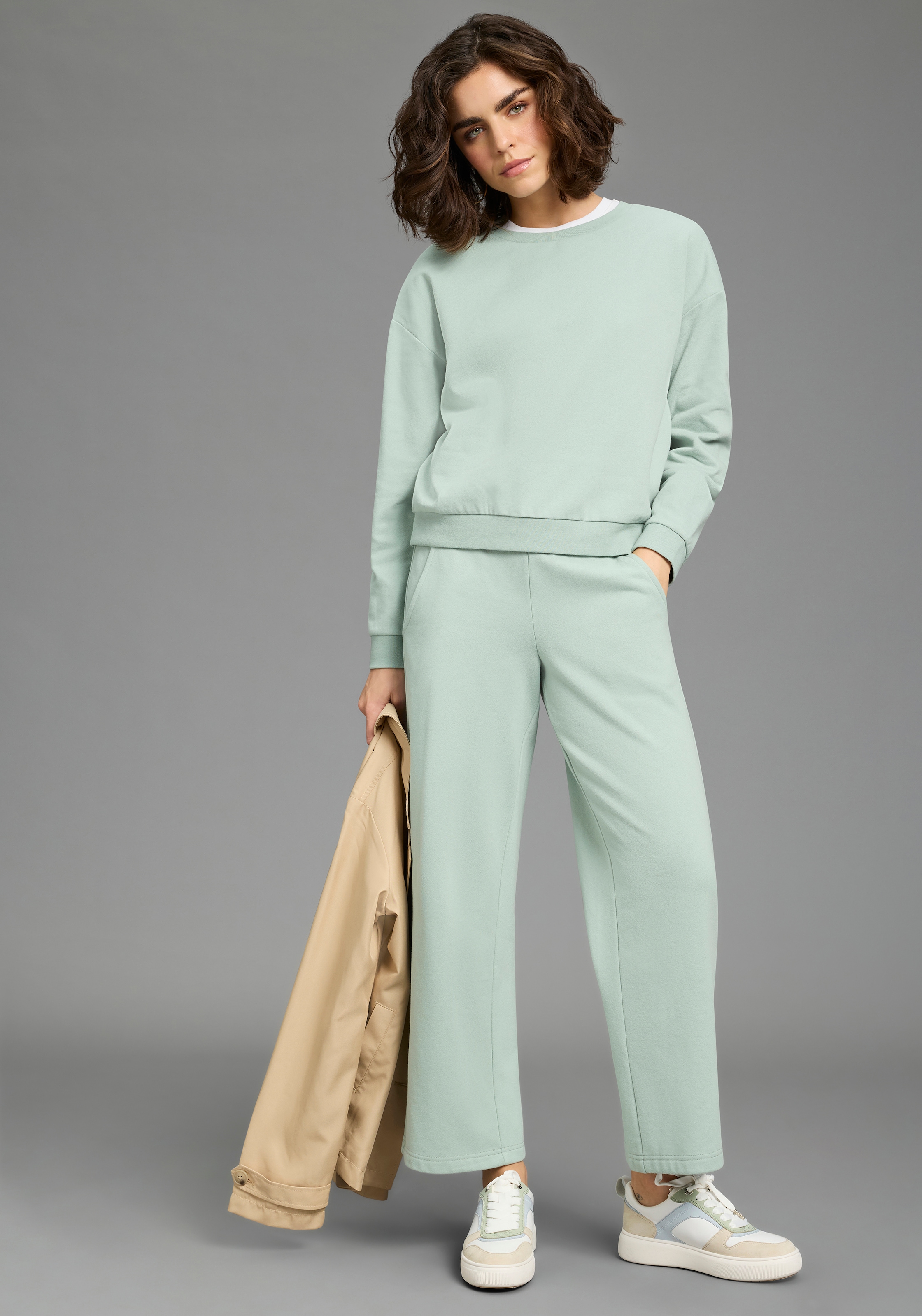 Flashlights Sweathose  Sweathose mit hoher Leibhöhe, knöchellange gerade Beinform