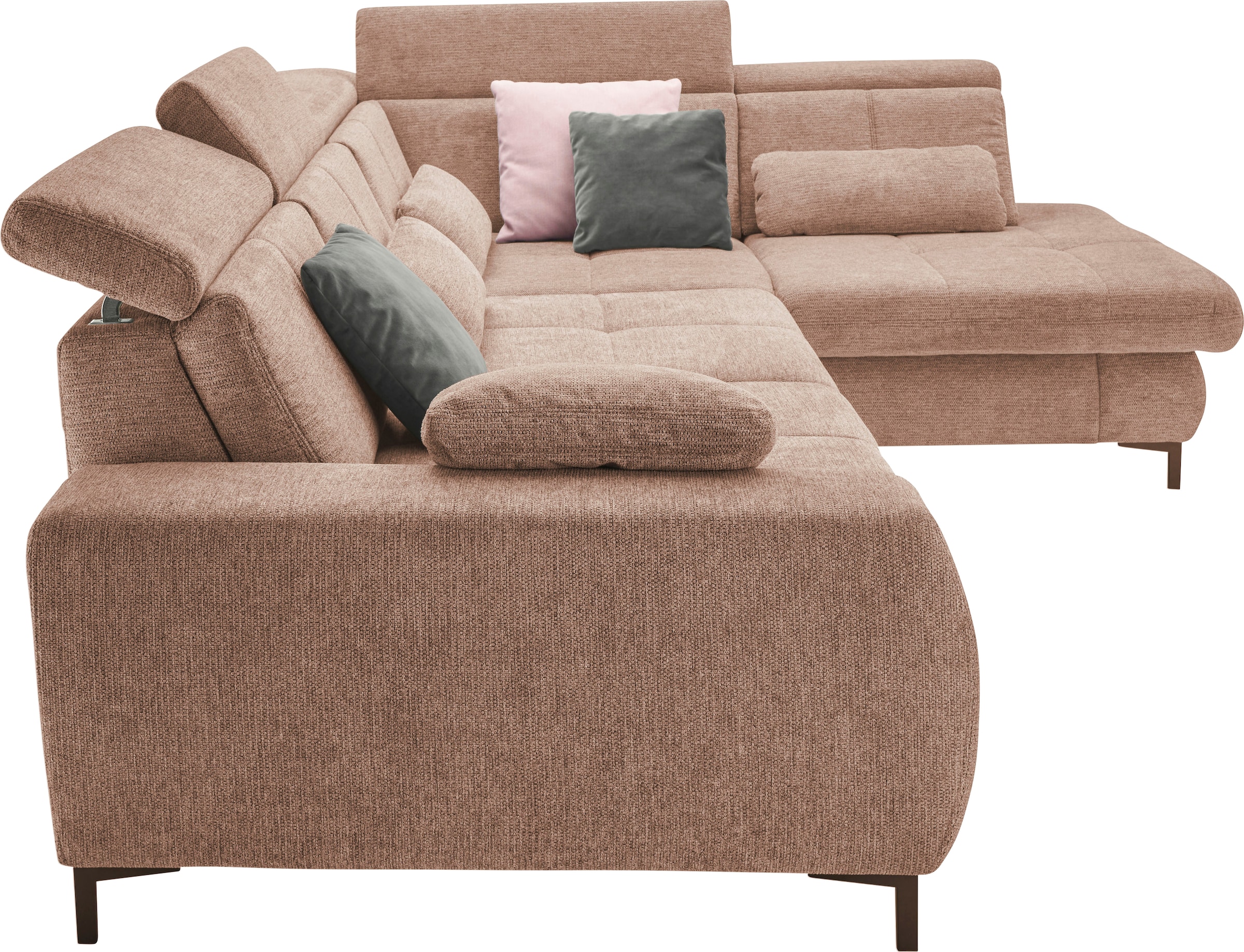 set one by Musterring Ecksofa »SO 3400 Sitzhöhe 47cm oder 49cm, Sitztiefe verstellbar, B/T 317/220 cm«, Kaltschaumpolsterung, Flachgewebe, whlw. mit weiteren Funktionen