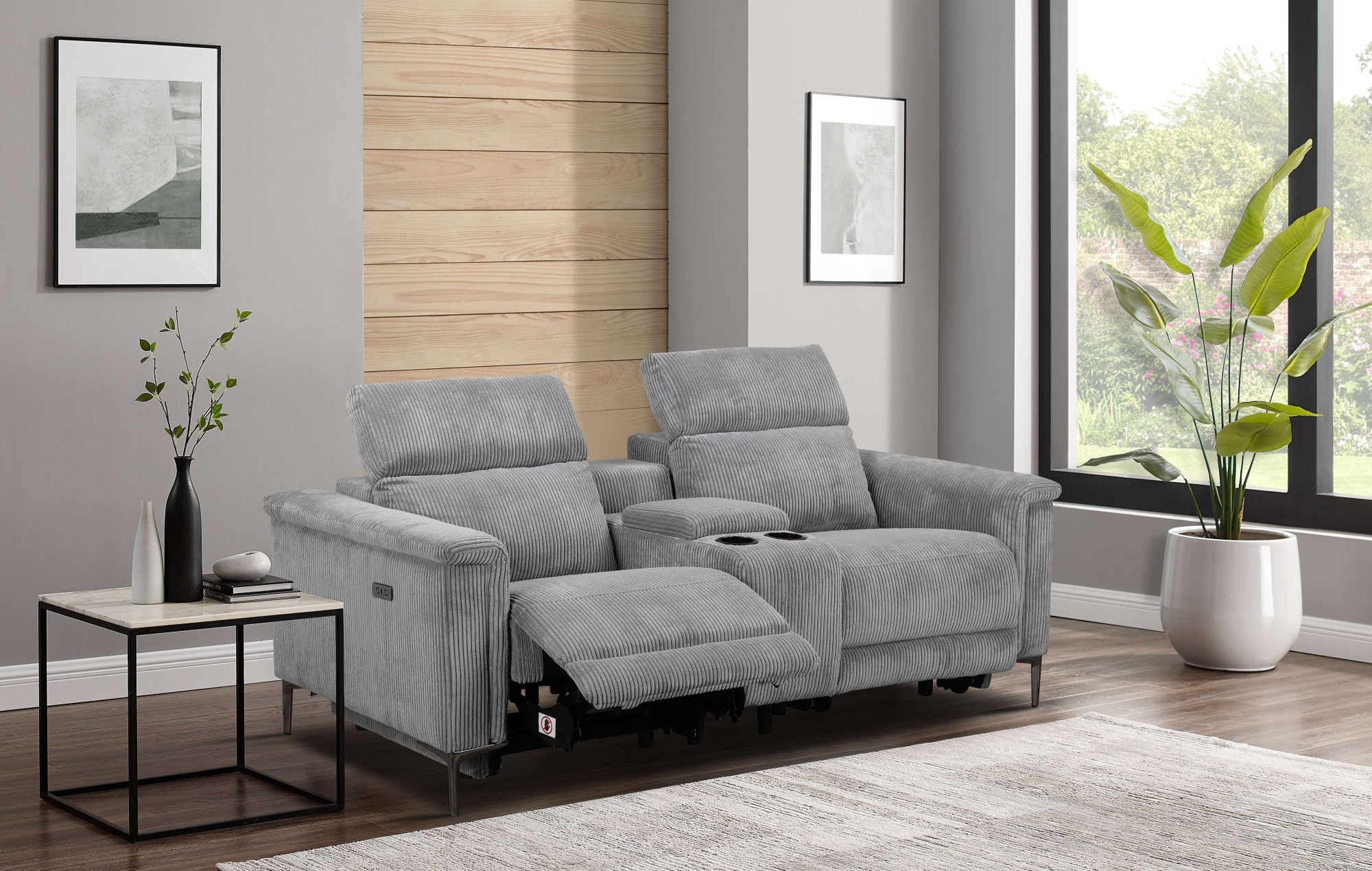 Places of Style 2-Sitzer »Lund in Cord, 2er-Kinosofa, TV-Sessel, Multimedia-Sofa, USB-A,«, m. elektrischer o. manueller Relaxfunktion, Getränkehalter u. Staufach