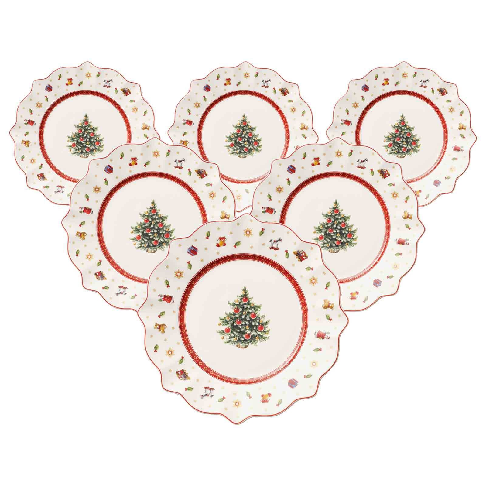 VILLEROY & BOCH Frühstücksteller "Frühstücksteller Toy's Deligth ø 24,5 cm 6er Set weiß", weiß, Speiseteller