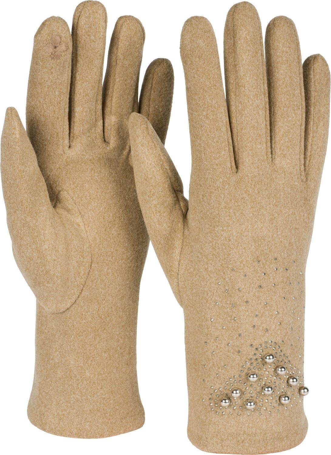 styleBREAKER Fleecehandschuhe "Touchscreen Handschuhe mit Strass und Perlen" 1 Stk.