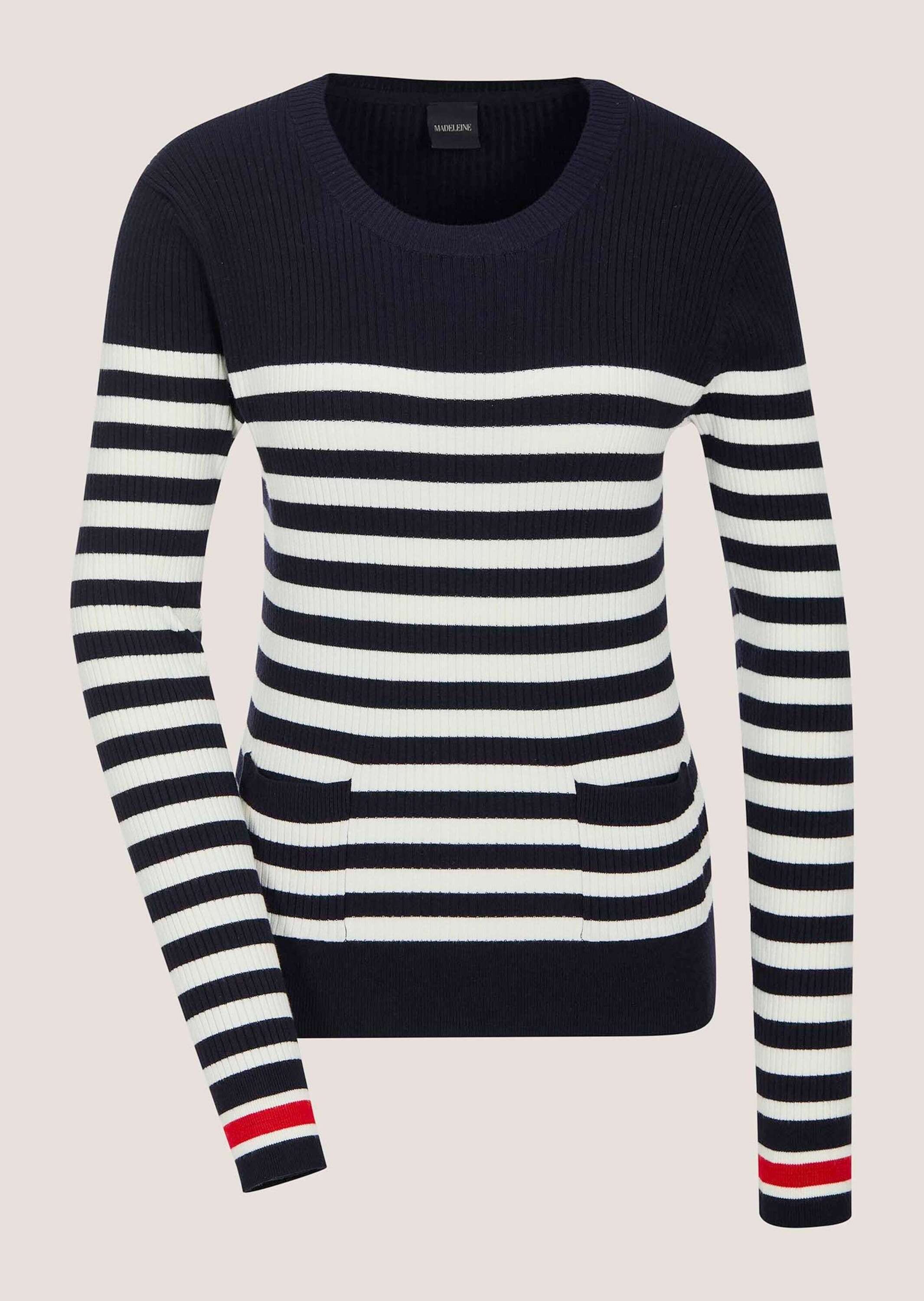 MADELEINE Longpullover "Streifenpullover Feinstrickpullover mit Streifenmus günstig online kaufen