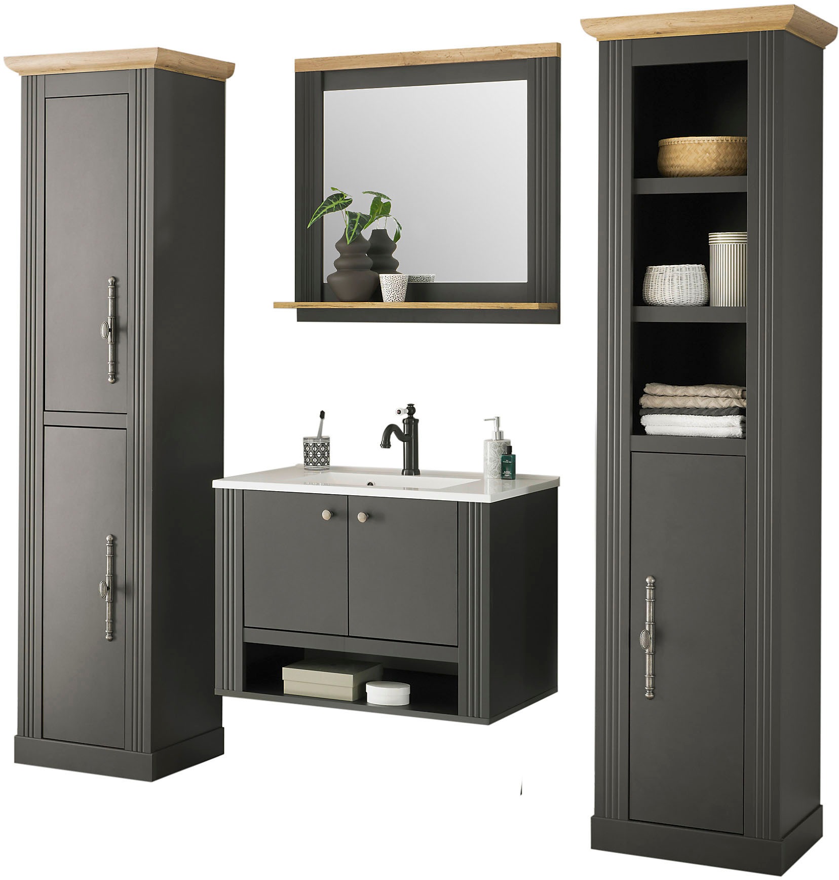 OTTO home Badmöbel-Set "WESTMINSTER, Bad im Landhausstil, 4-teiliges Badezi günstig online kaufen