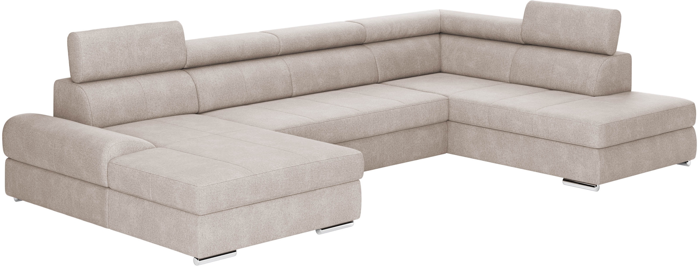 sit&more Wohnlandschaft »U-Form« mit verstellbaren Kopfteilen, wahlweise mit Bettfunktion