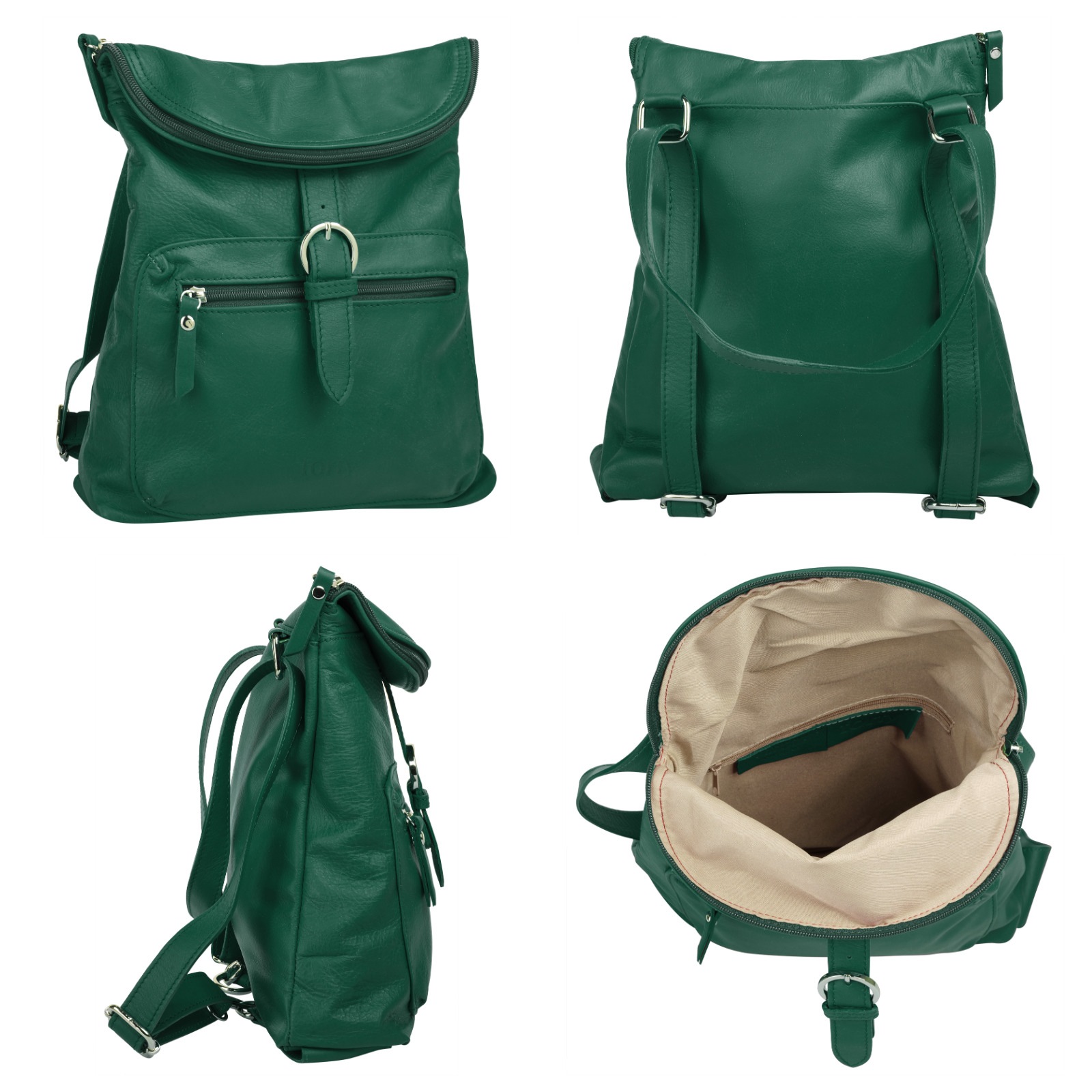 forty° Cityrucksack, echt Leder, Made in Italy