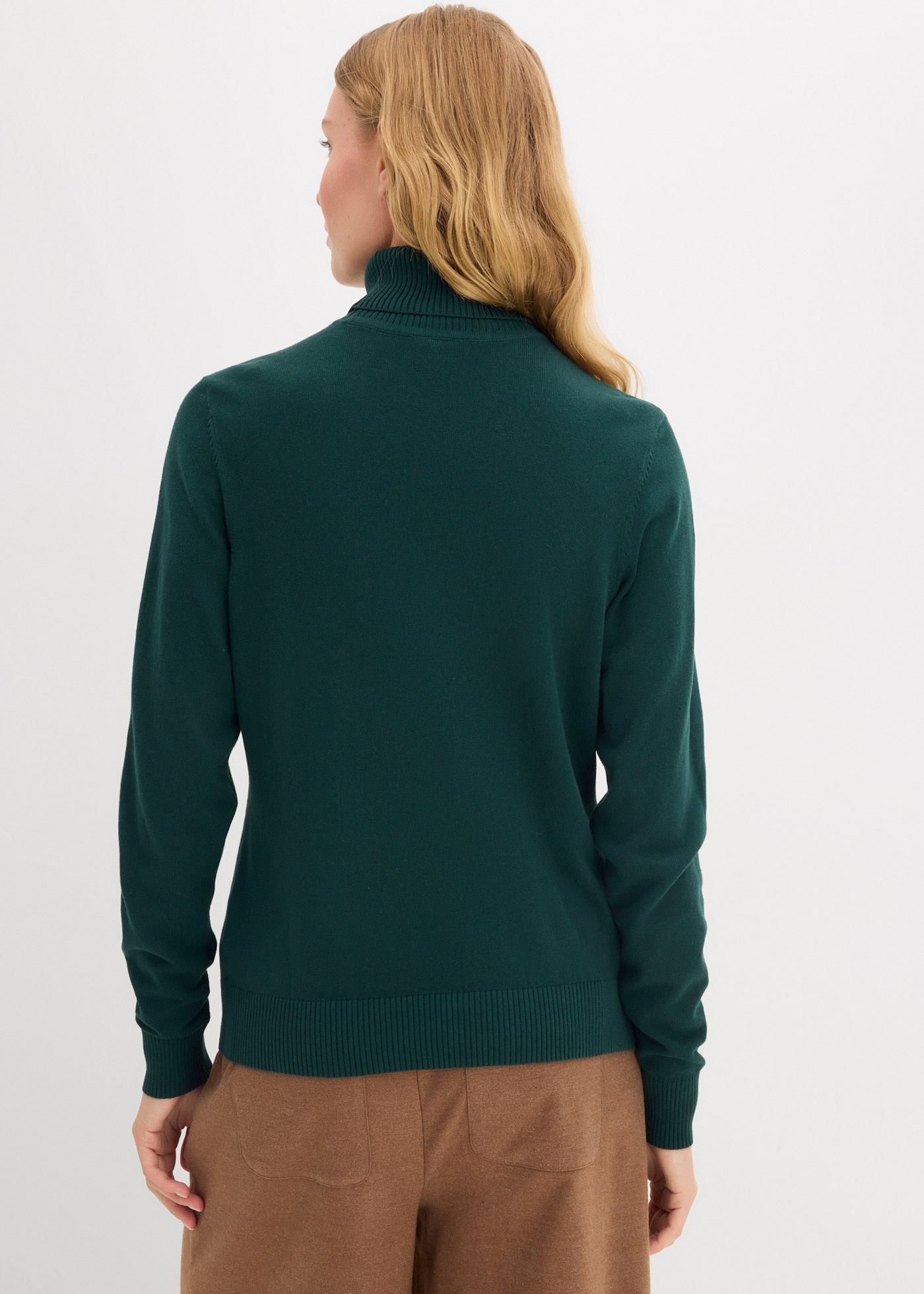 bonprix Rollkragenpullover »Rollkragenpullover« aus Baumwolle und Polyamid, Rollkragen, figurbetonte Passform