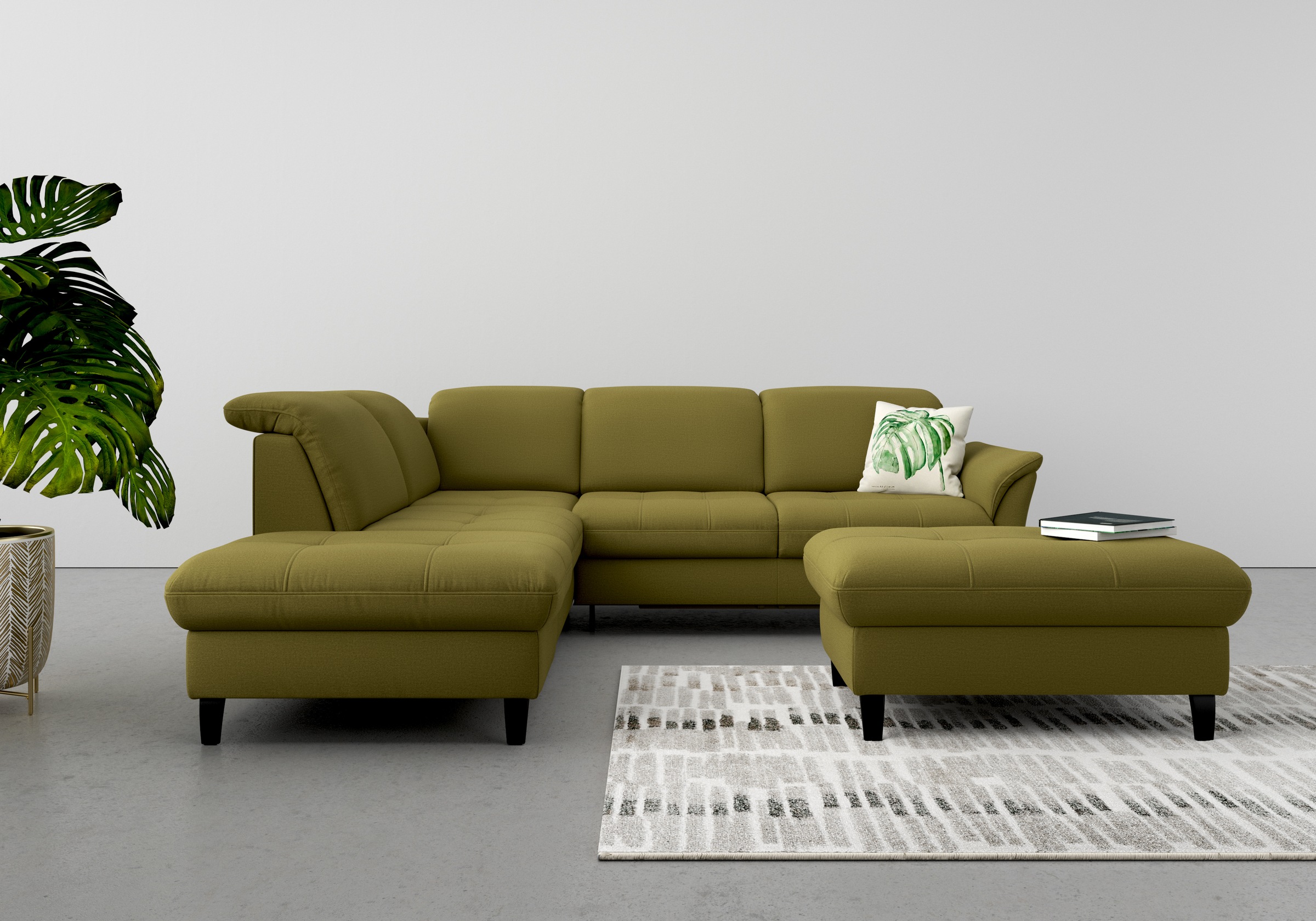 sit&more Ecksofa "Maggiore L-Form" wahlweise mit Kopfteilverstellung, Schlaffunktion und Stauraum