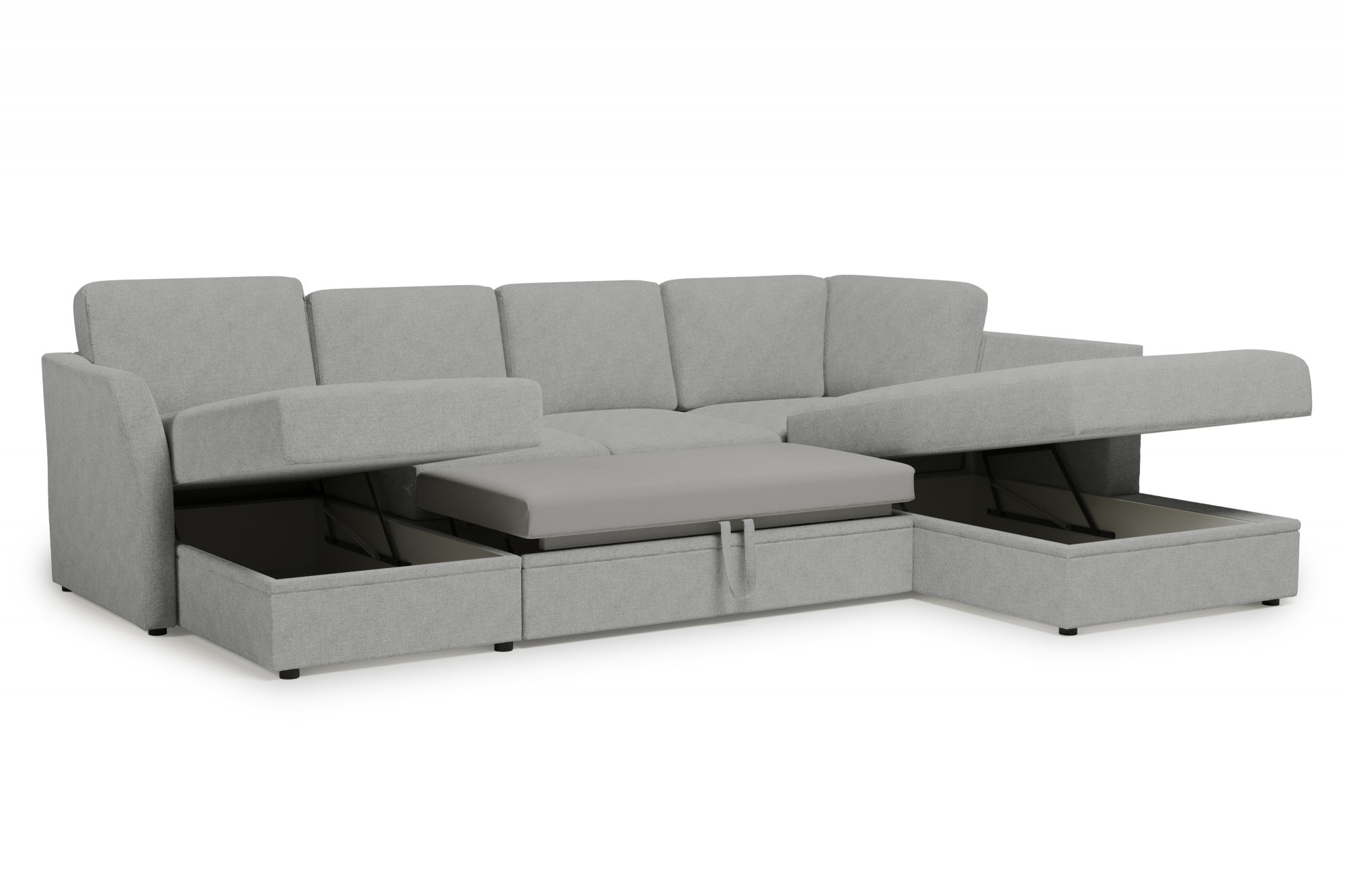 Home affaire Wohnlandschaft »Lavars Schlafsofa« mit Bettfunktion und Stauraum, in zwei verschiedenen Bezugsqualitäten