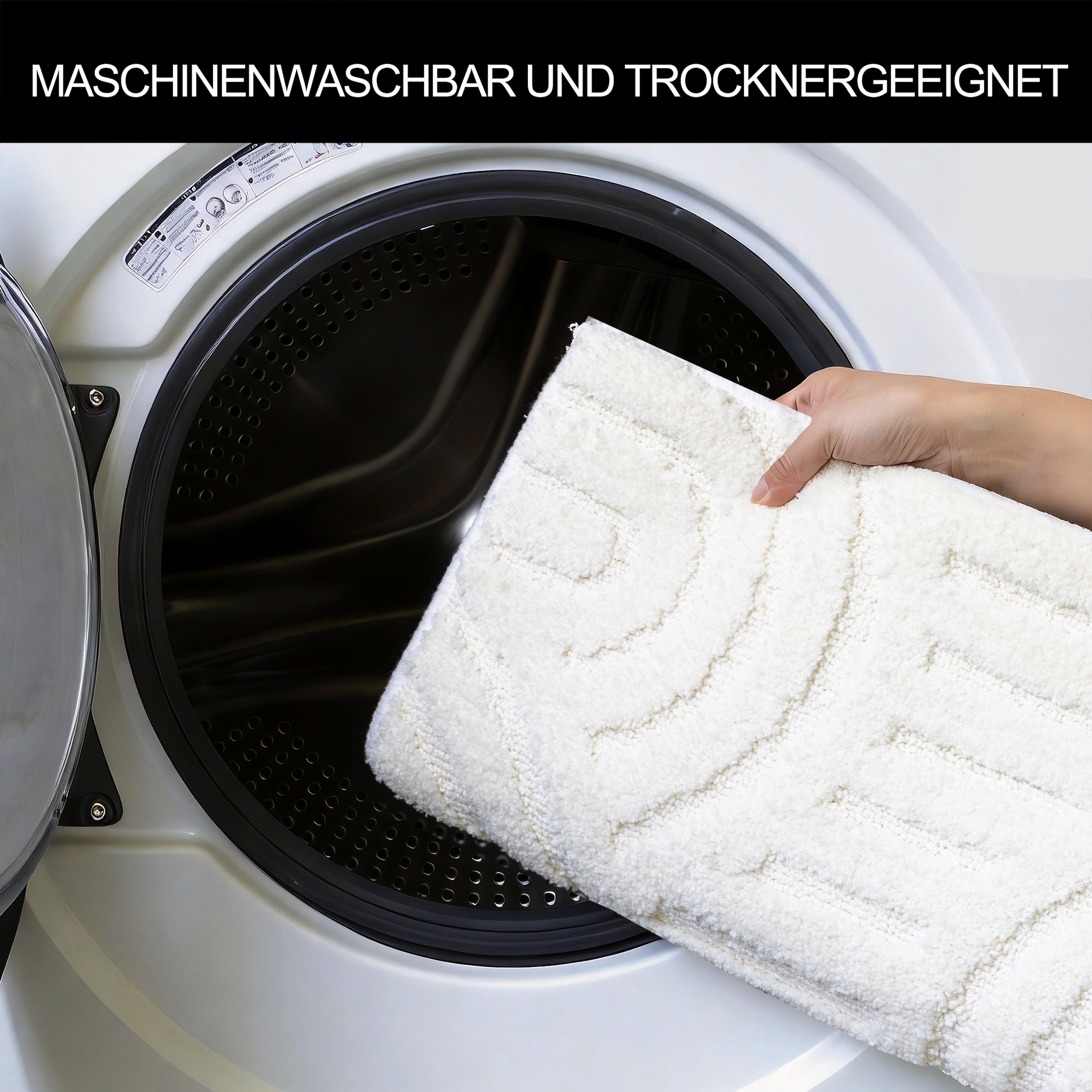 OTTO home Badematte »Regona Scandi, Badvorleger, Badezimmer Teppich, Duschvorleger« Höhe 10 mm rutschhemmend beschichtet strapazierfähig Badteppich, Uni Farben, Hoch-Tief-Effekt, modernes Muster, Zen