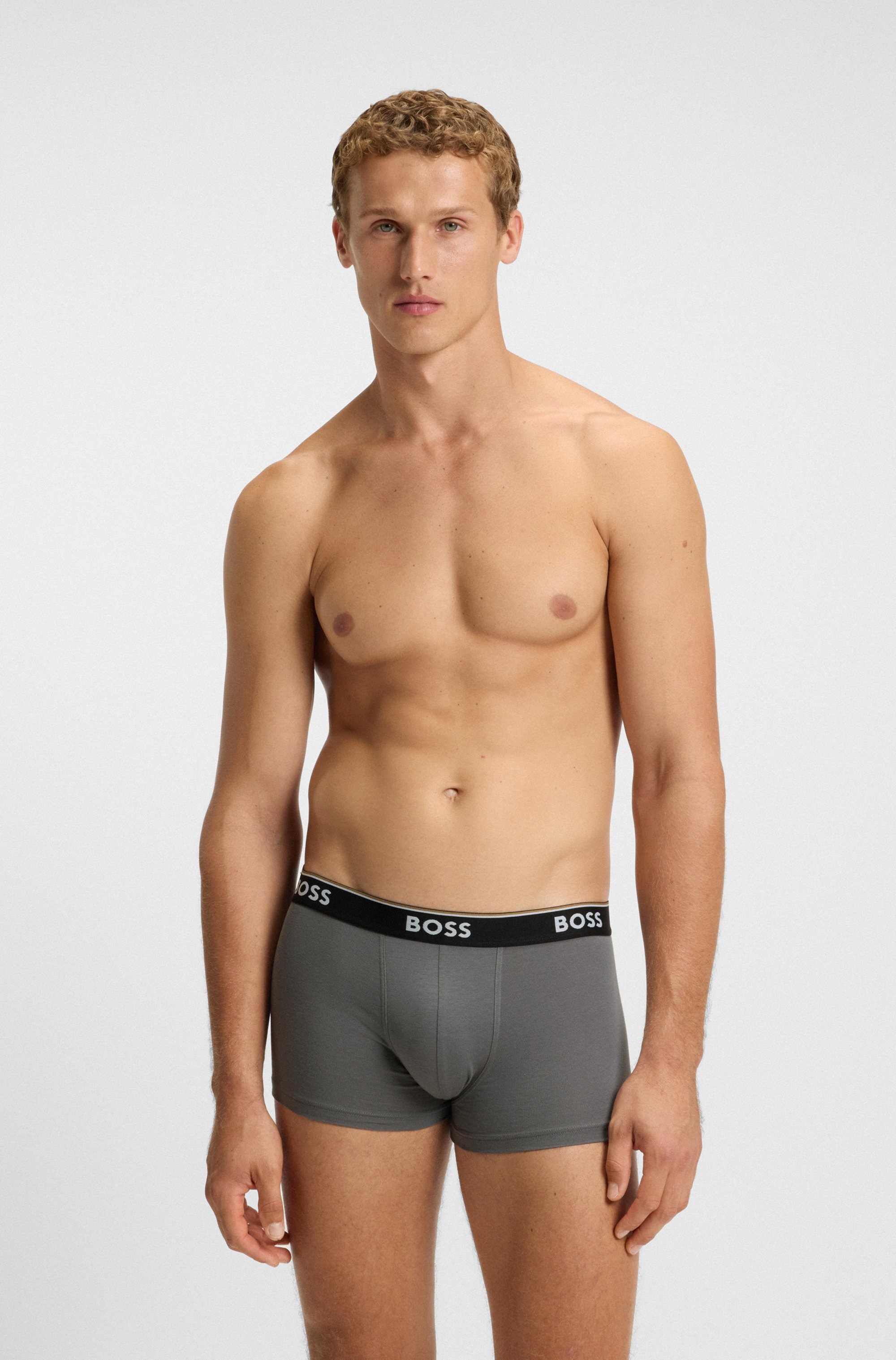 BOSS Trunk Packung, 3 Stk. aus Stretch-Baumwolle mit Logo-Bund, mittlere Bu günstig online kaufen