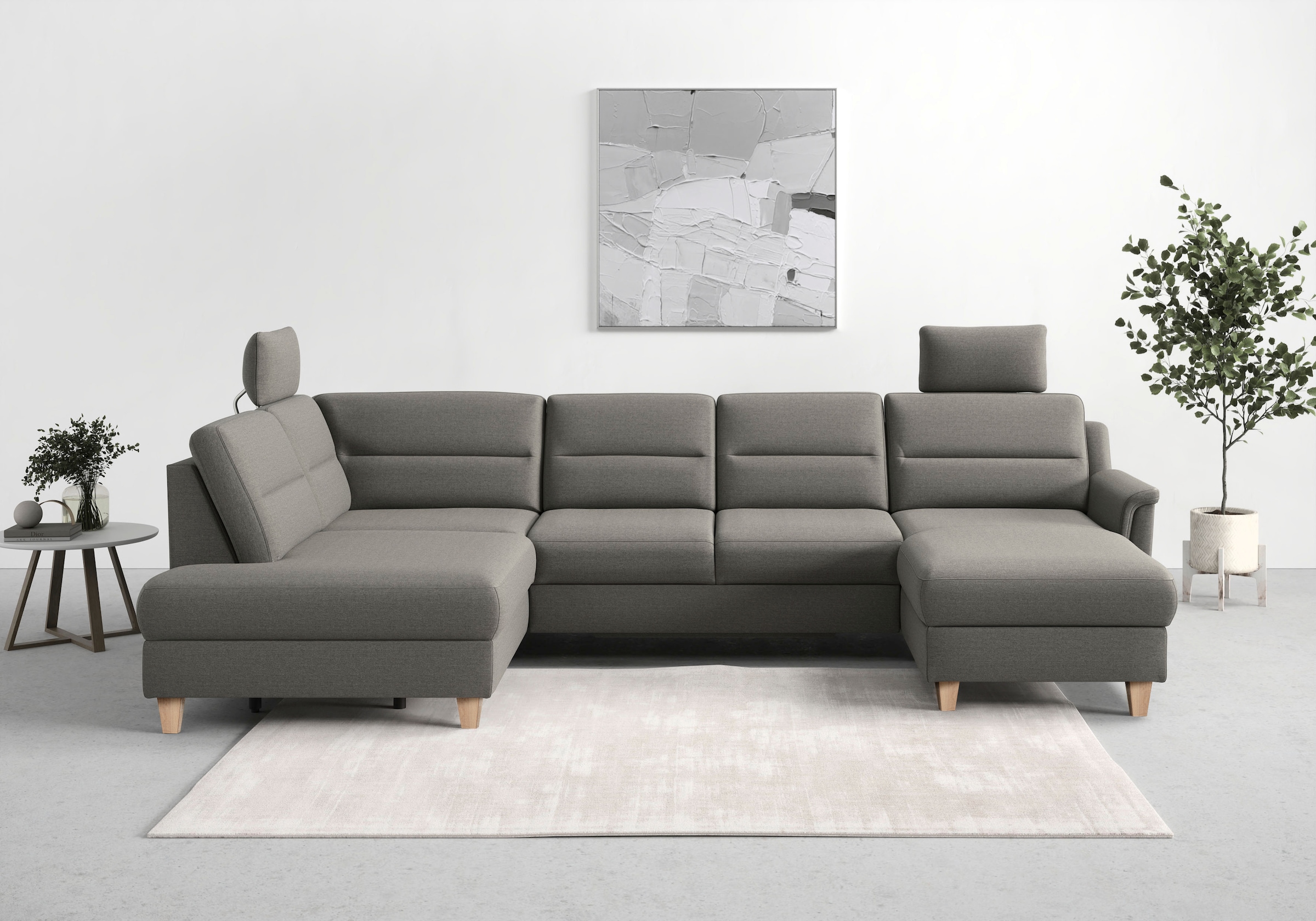 sit&more Wohnlandschaft »Farö U-Form« inklusive Federkern, wahlweise mit Bettfunktion und Bettkasten