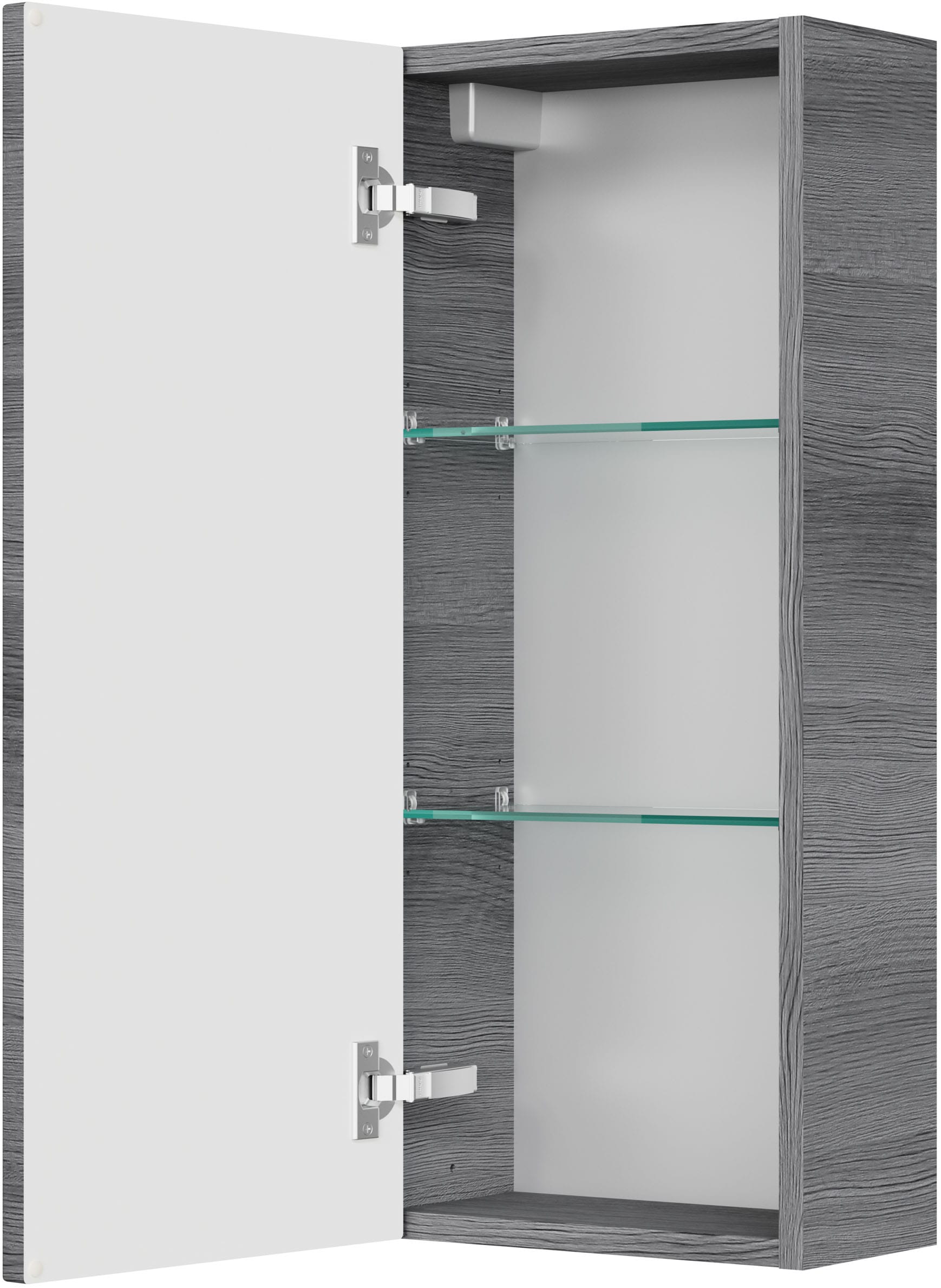 Saphir Hängeschrank »Serie 4010 Wand-Badschrank 30 cm breit mit 1 Tür, 2 Glas-Einlegeböden«, Badezimmer-Hängeschrank inkl. Türdämpfer, Wandschrank 70 cm hoch