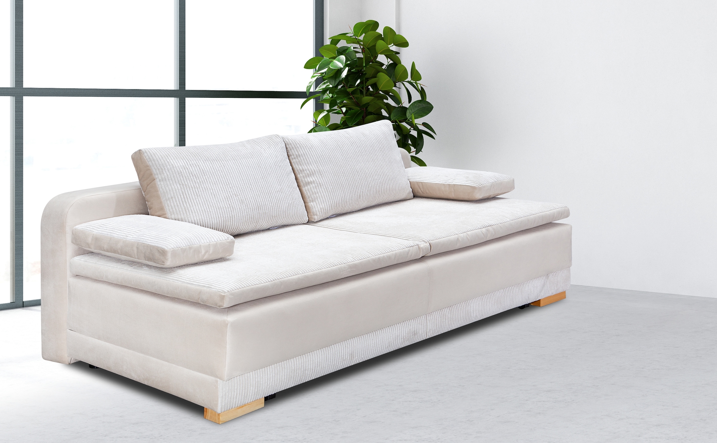 INOSIGN Schlafsofa »Ben«, mit Boxspringaufbau, Bettfunktion & Bettkasten, Dauerschlafsofa