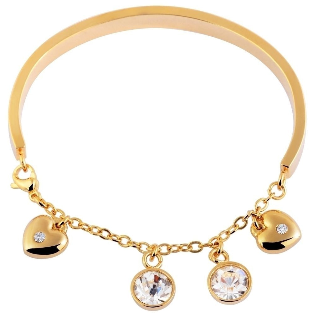 Adelia´s Armreif »Damen Armband – Armreif aus Edelstahl mit Strass Steinchen 17 cm« Geschenkidee: zeitlos und vielseitig